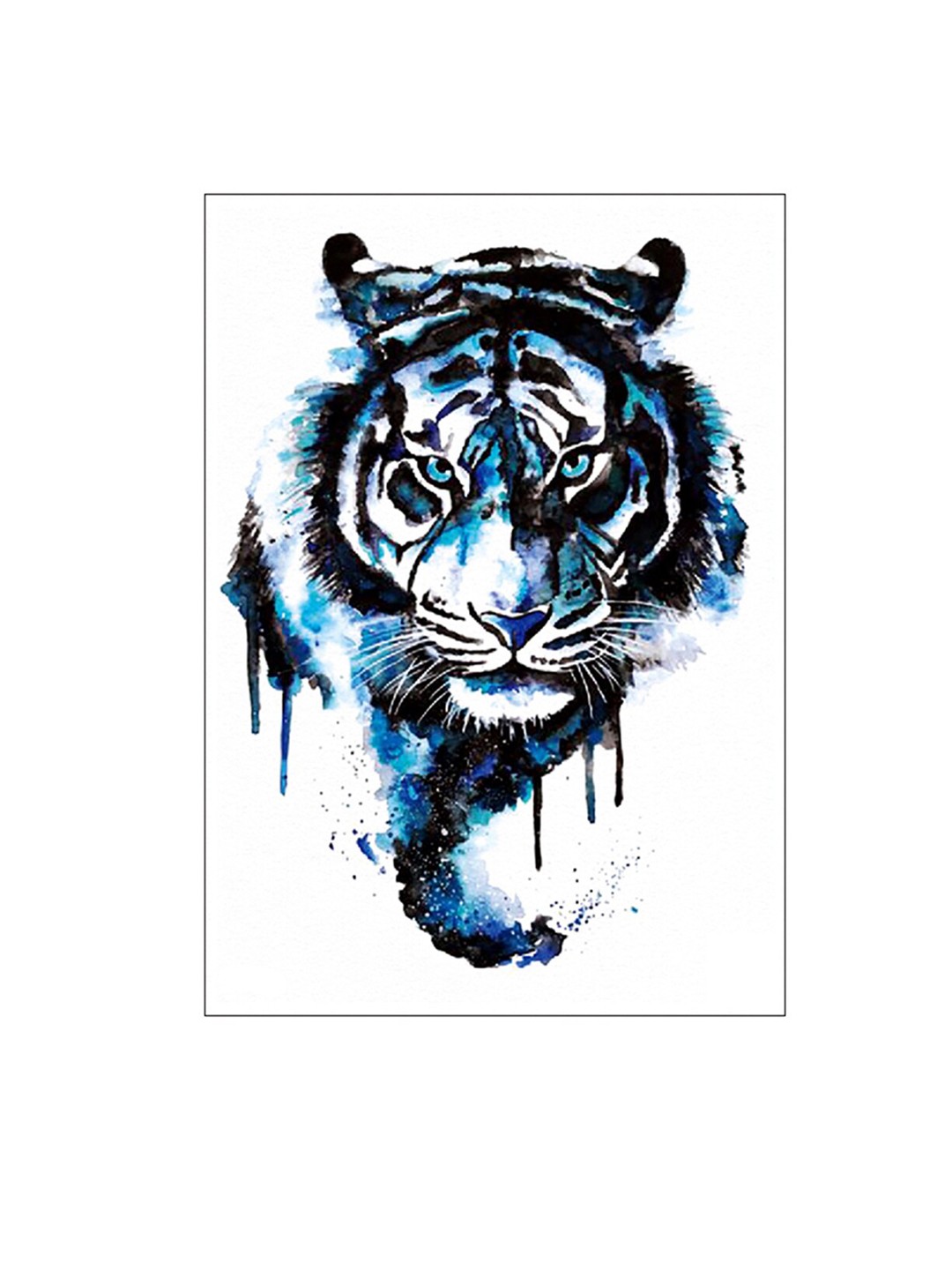 

S.A.V.I. Big Tiger Leopard Waterproof Long Lasting Temporary 3D Tattoo Sticker, Black