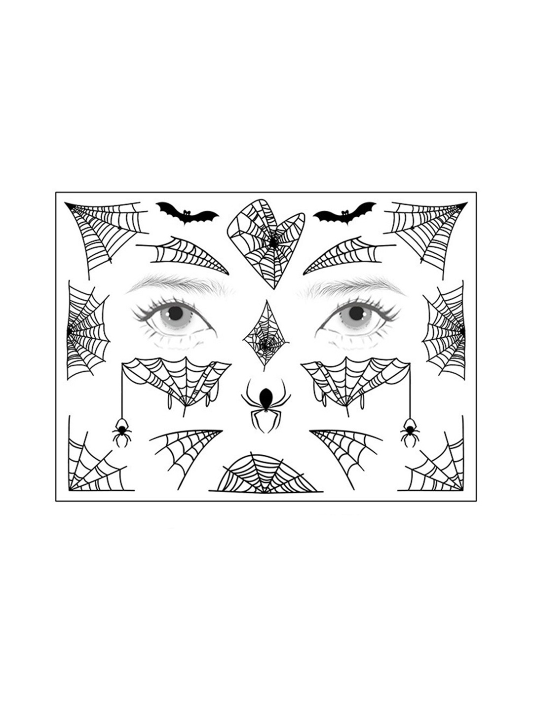 

S.A.V.I. Halloween Spider Web Face Body Temporary Tattoo Stickers, Black