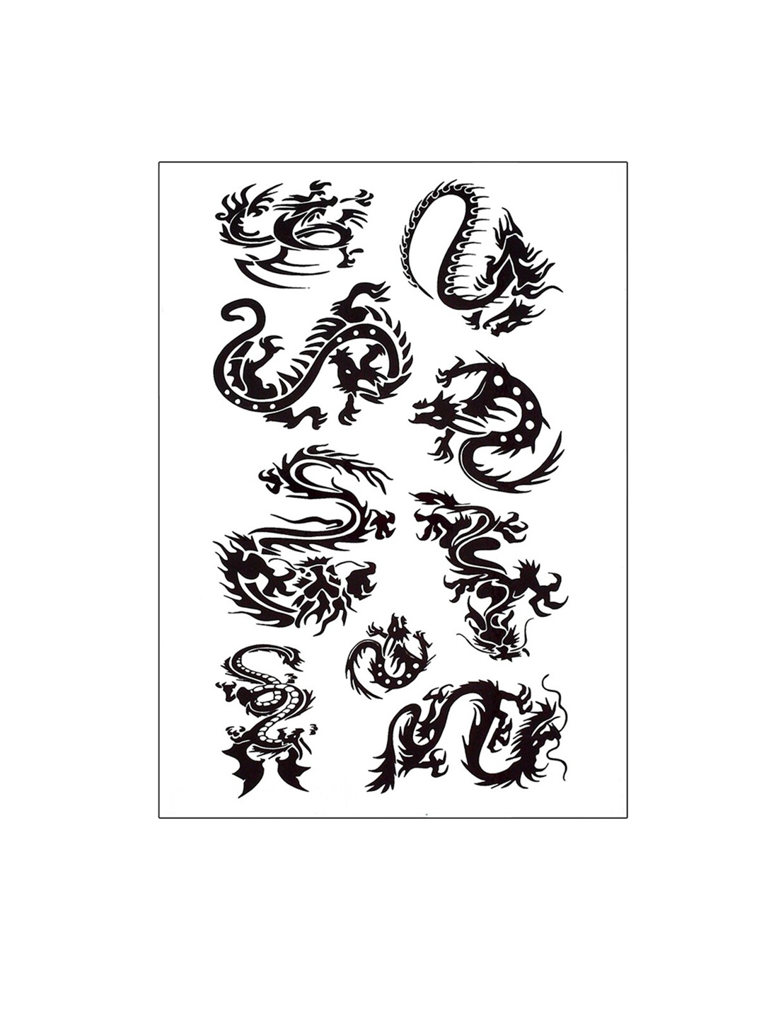 

S.A.V.I. 3D Waterproof Black Dragons Size Temporary Tattoo Stickers