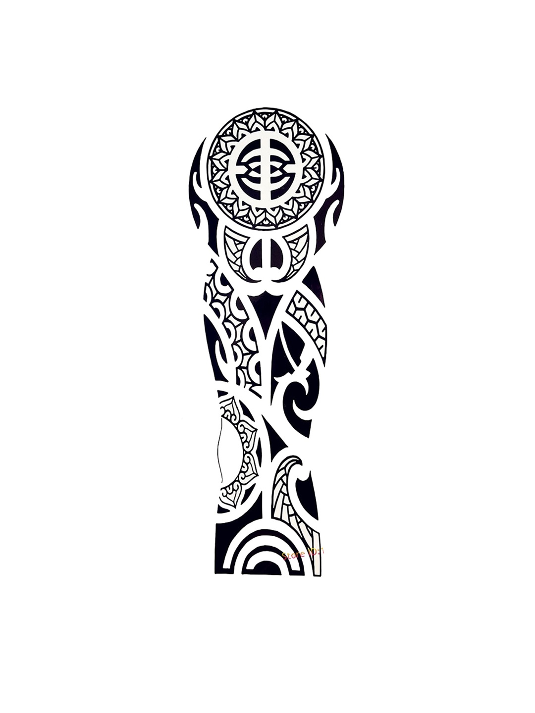 

S.A.V.I. Full Arm Hand Temporary Tattoo Stickers, Black