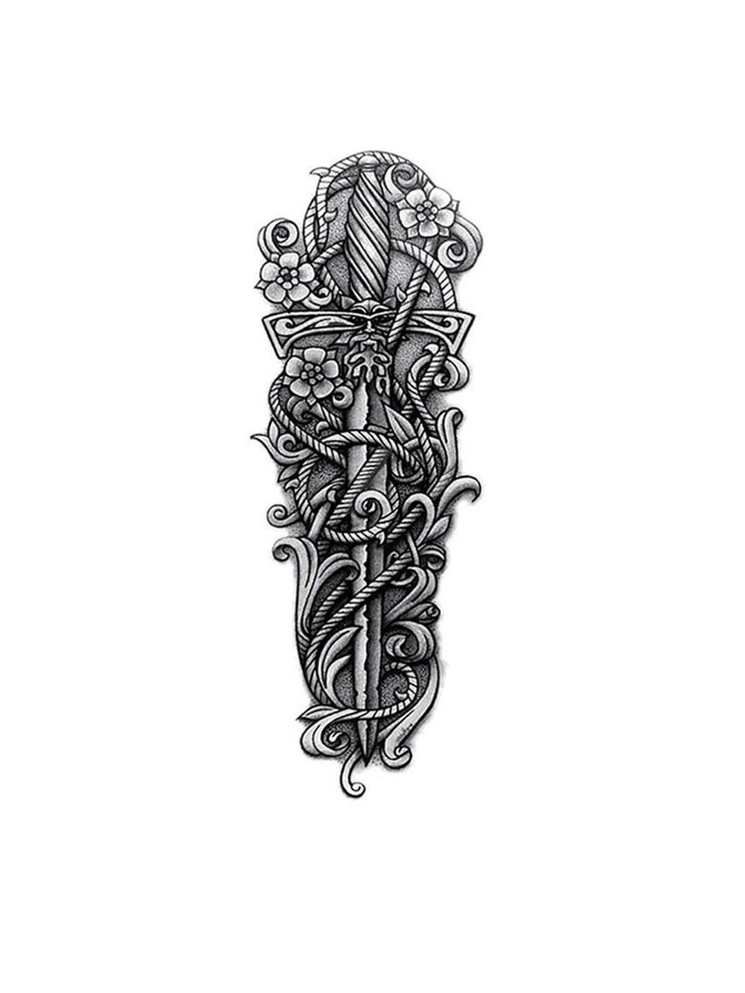 

S.A.V.I. Full Arm Hand Temporary Tattoo Stickers, Black