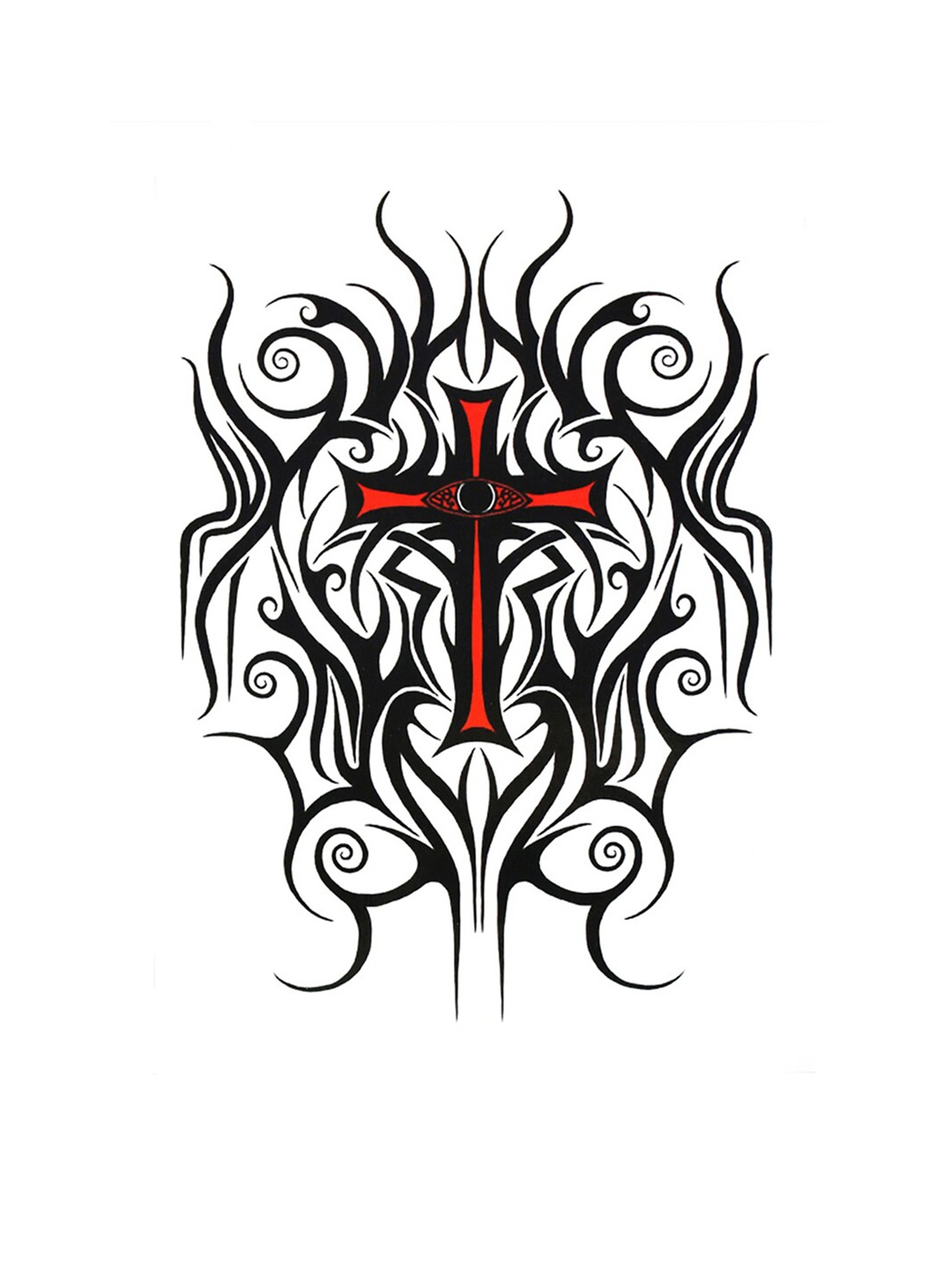 

S.A.V.I. Water Proof & Long Lasting 3D Skull Cross Evil Eye Temporary Tattoo Sticker, Black