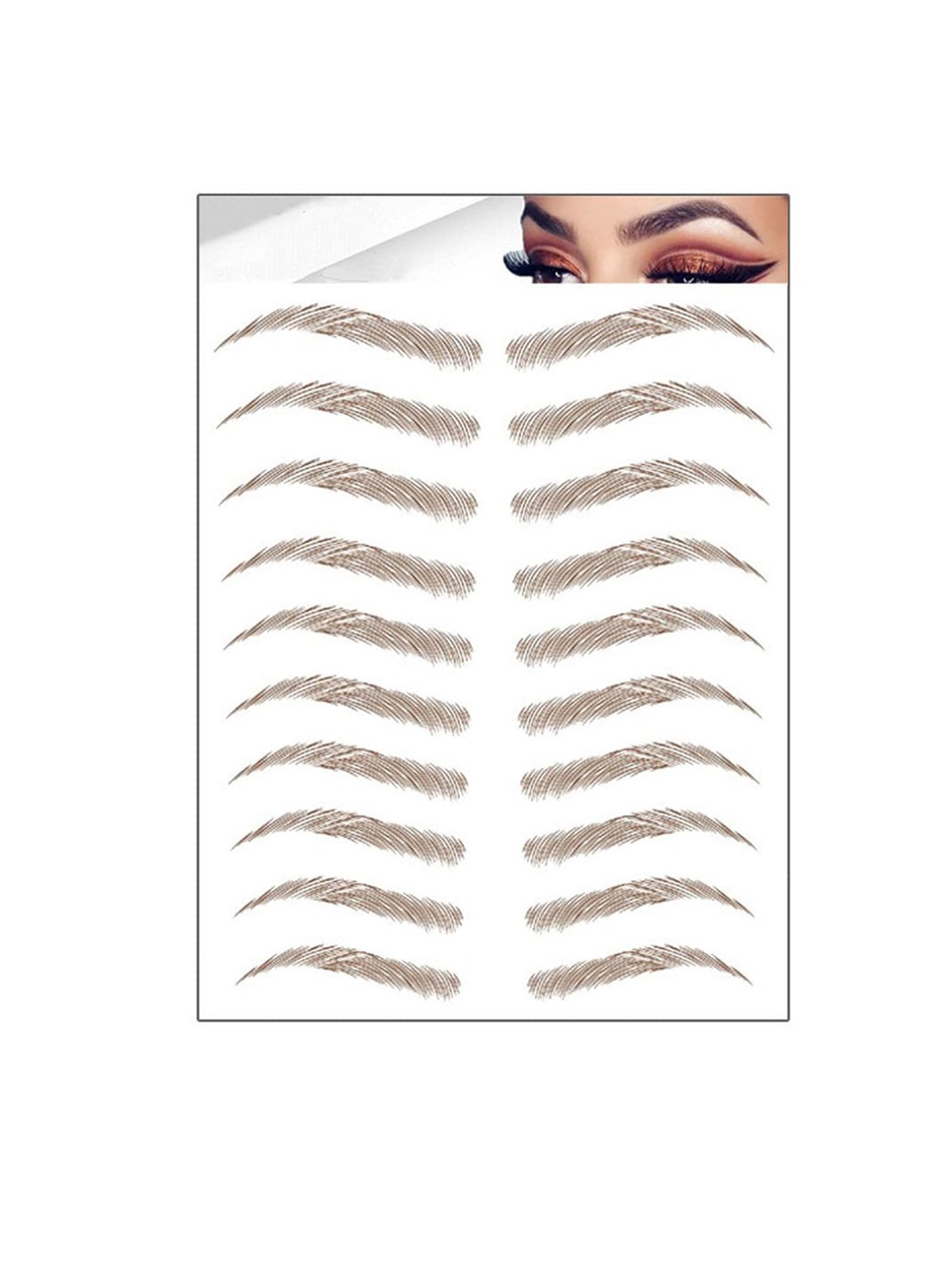 

S.A.V.I. 9 Pairs Natural Water Proof & Long Lasting Temporary 6D Eyebrow Tattoo Stickers, Brown