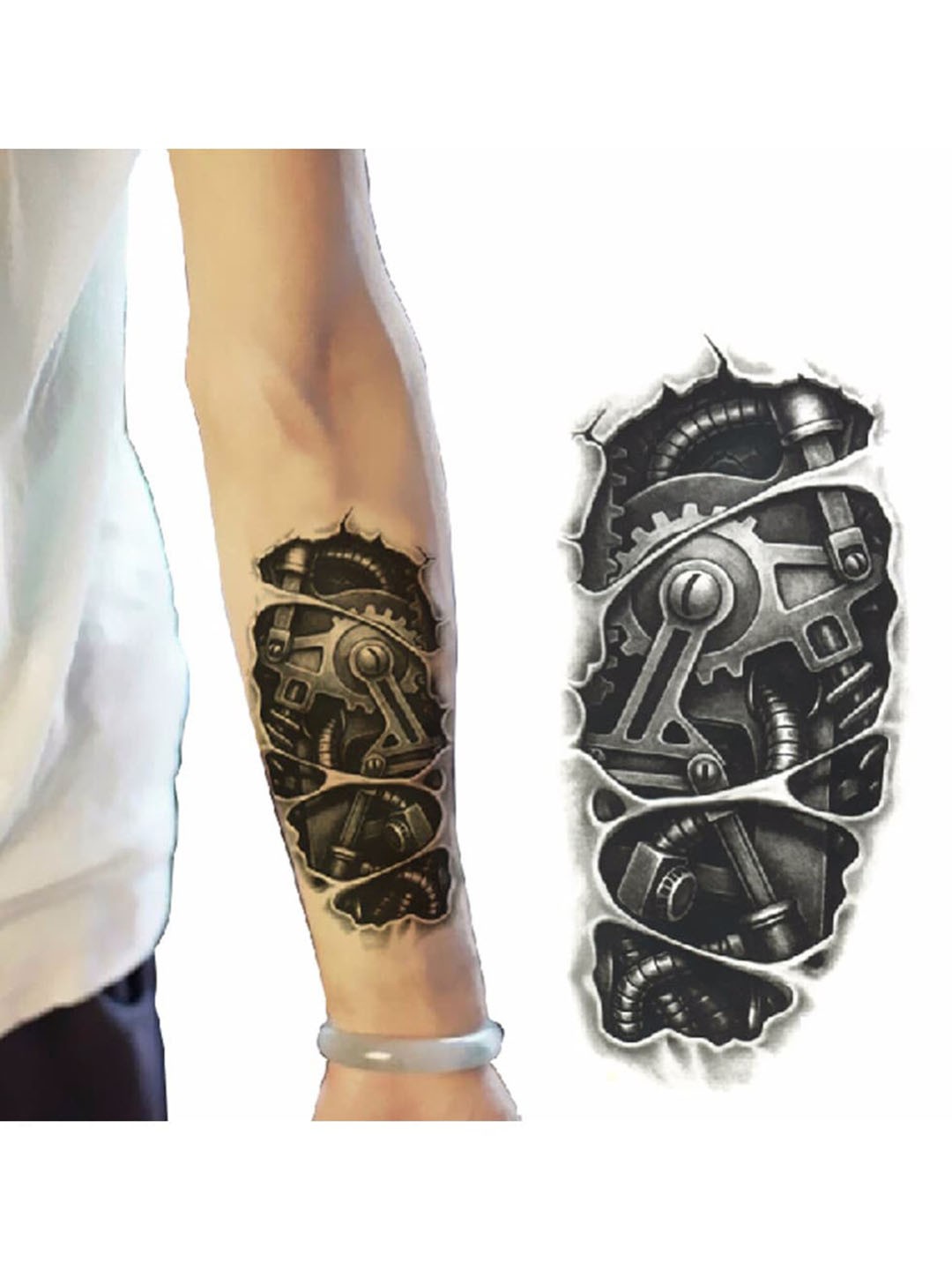 

S.A.V.I. Robot Arm Waterproof Long-Lasting Temporary 3D Tattoo Sticker - Black