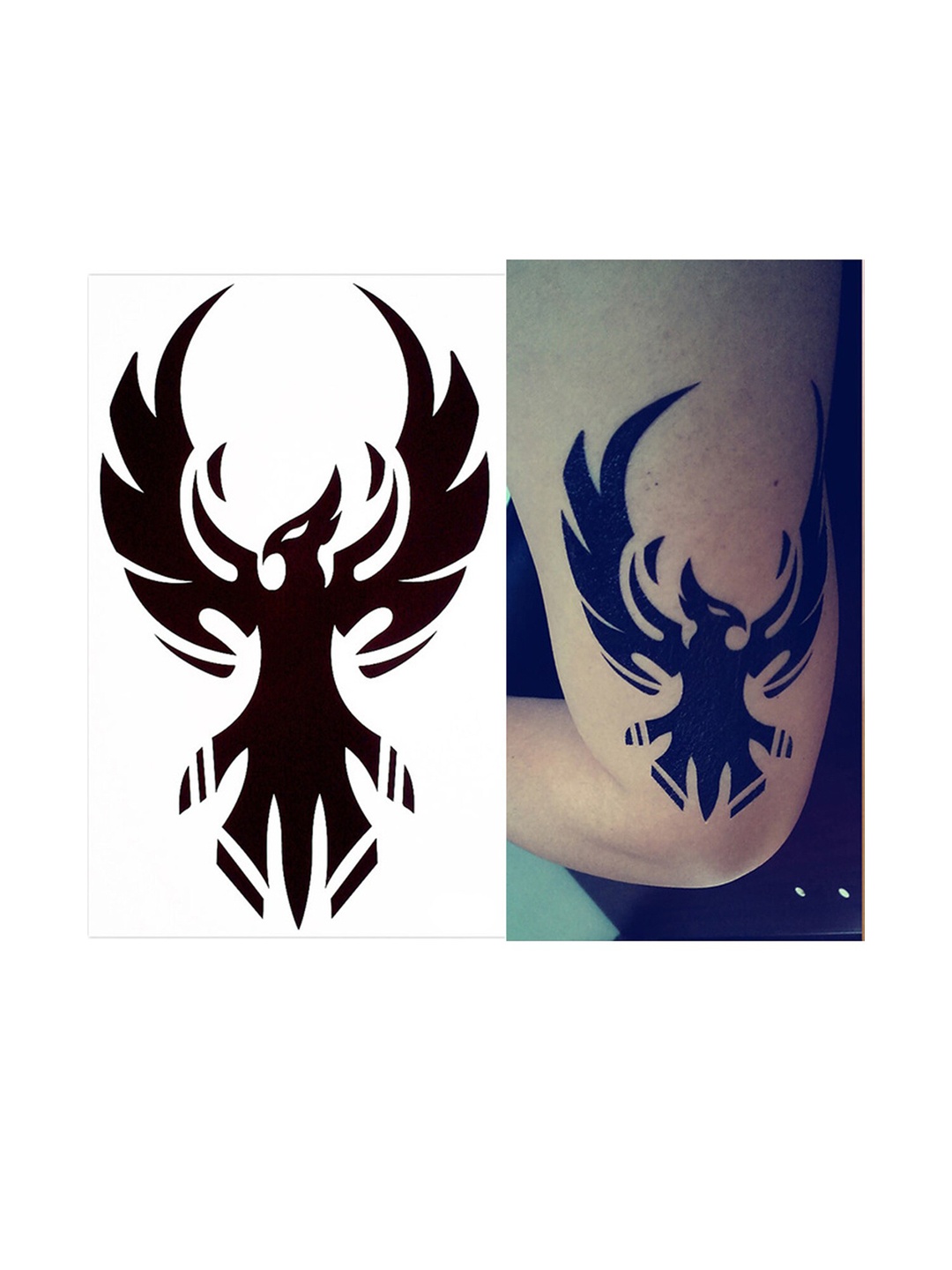 

S.A.V.I. Tribal Totems Black Dragon Fire Design Temporary Tattoo Stickers