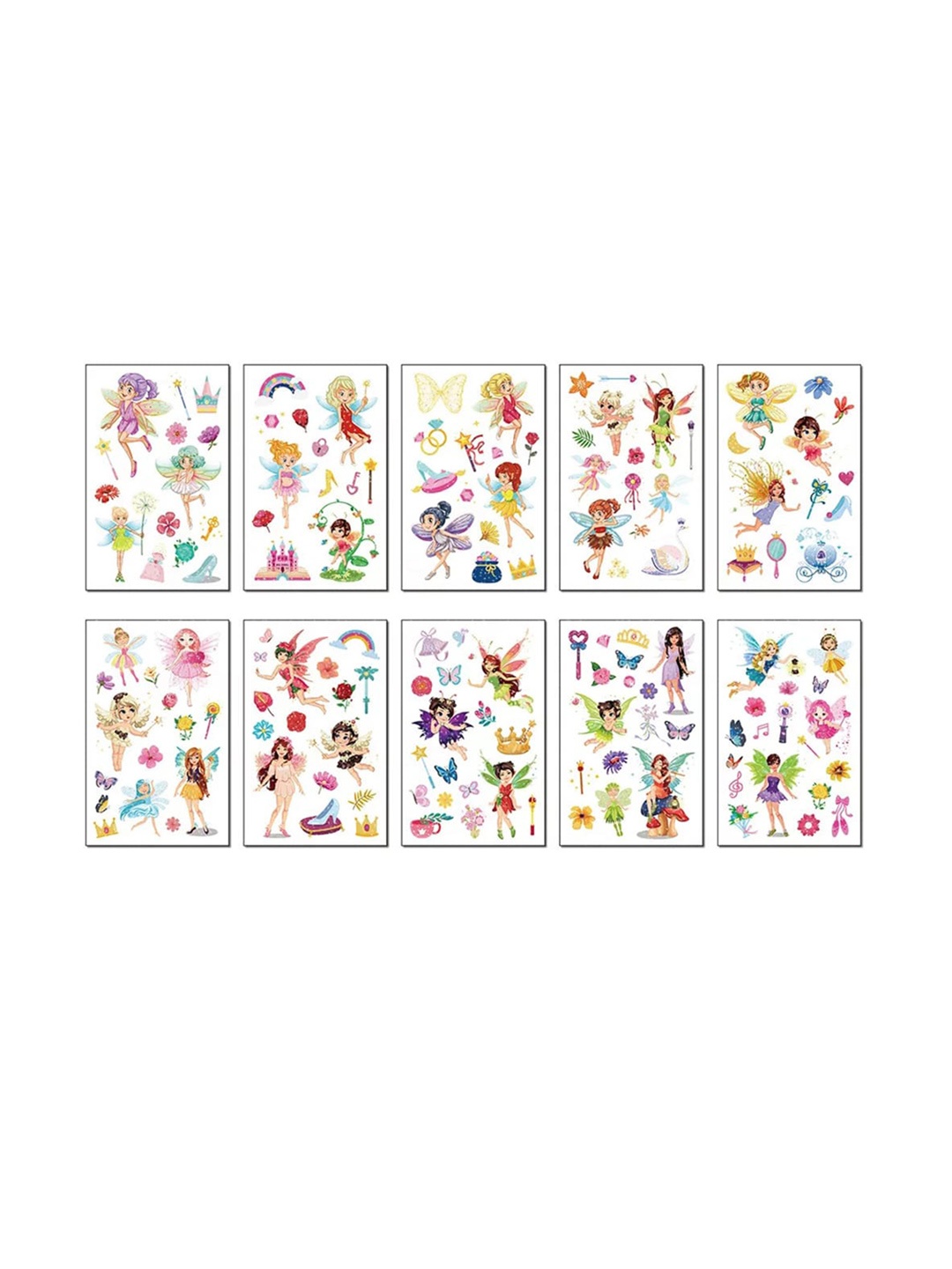 

S.A.V.I. Kids 10-Pieces Glitter Fairies Temporary Sticker Tattoos, Multi