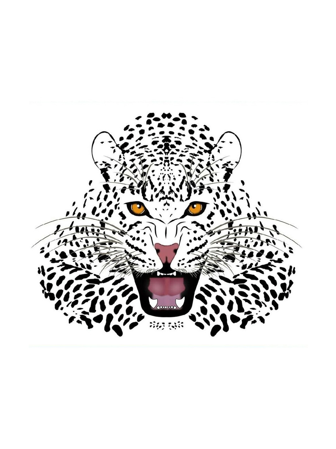 

S.A.V.I. 3D Roaring Tiger Face Design Temporary Tattoo Stickers, Black