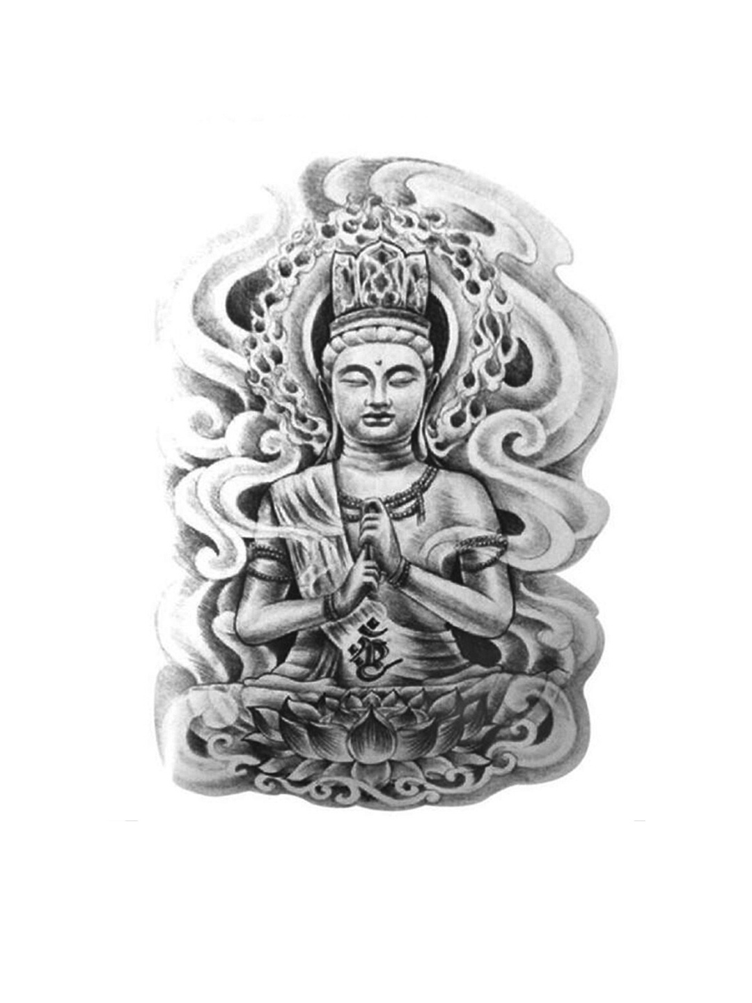 

S.A.V.I. Buddha Water Proof & Long Lasting Temporary 3D Tattoo Stickers, Black