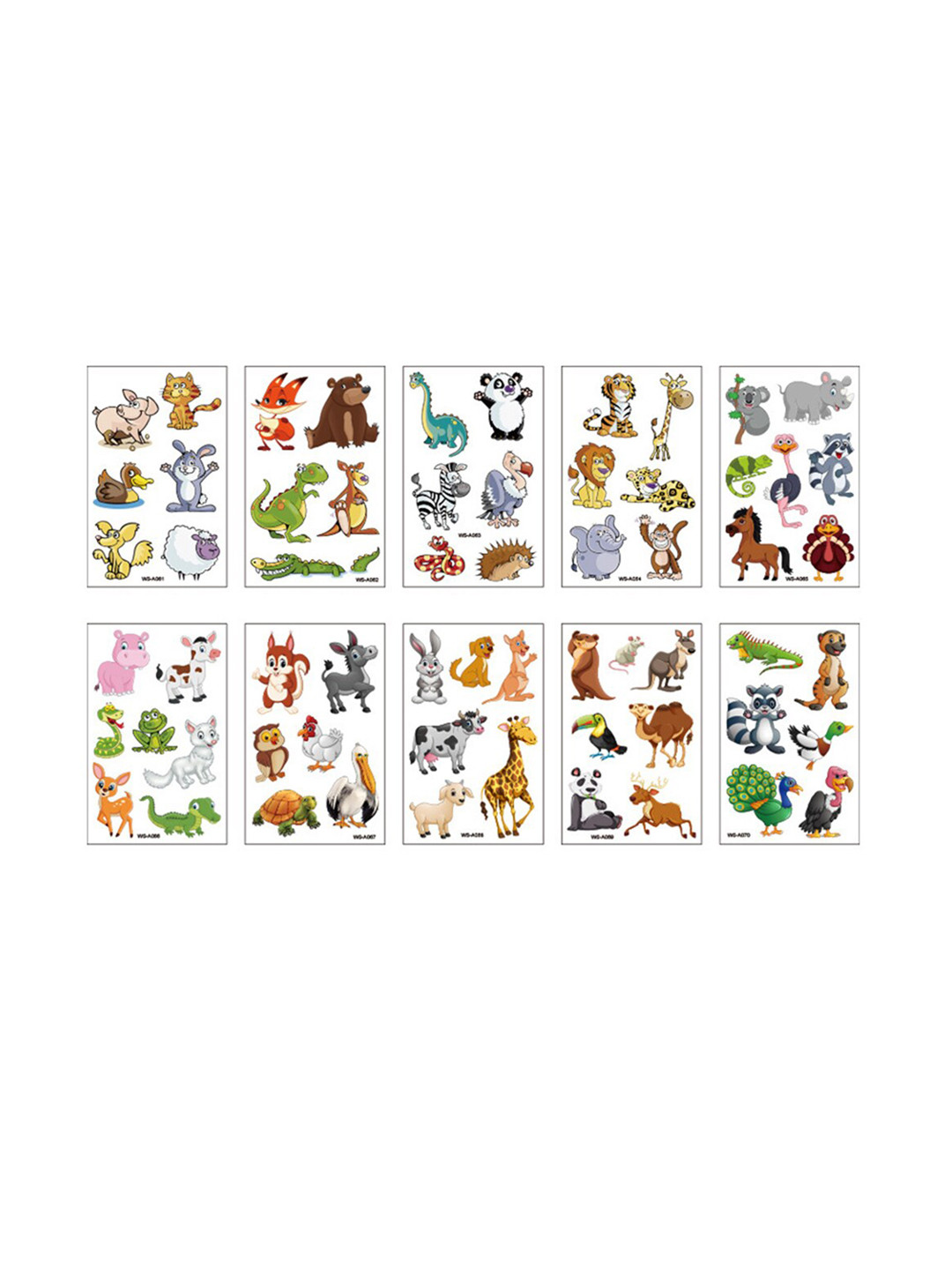 

S.A.V.I. Kids 10 Sheets Animals Colorful Temporary Tattoo Stickers, Green
