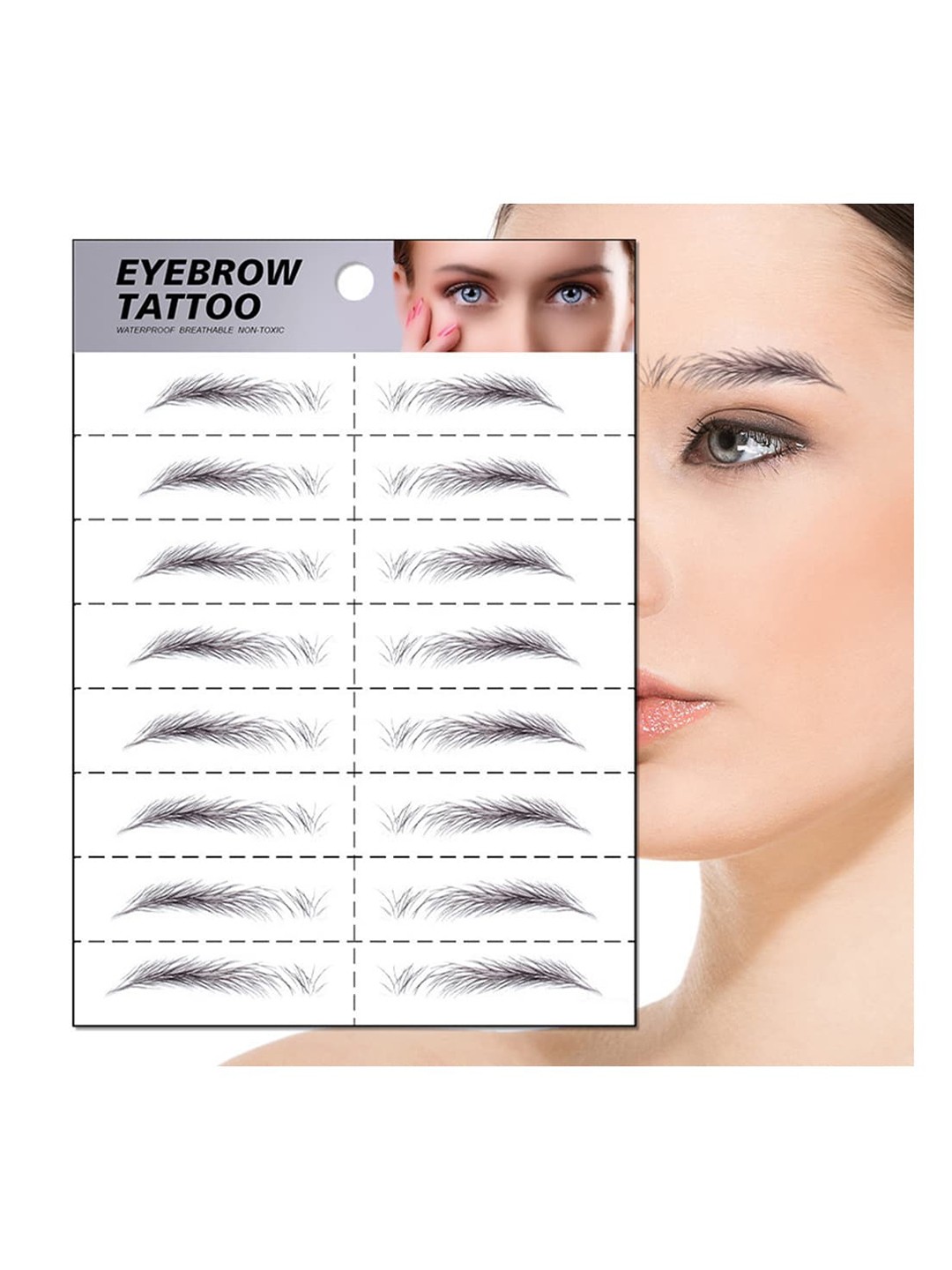 

S.A.V.I. 8 Pairs 6D Waterproof Eyebrow Temporary Tattoo Stickers - Black
