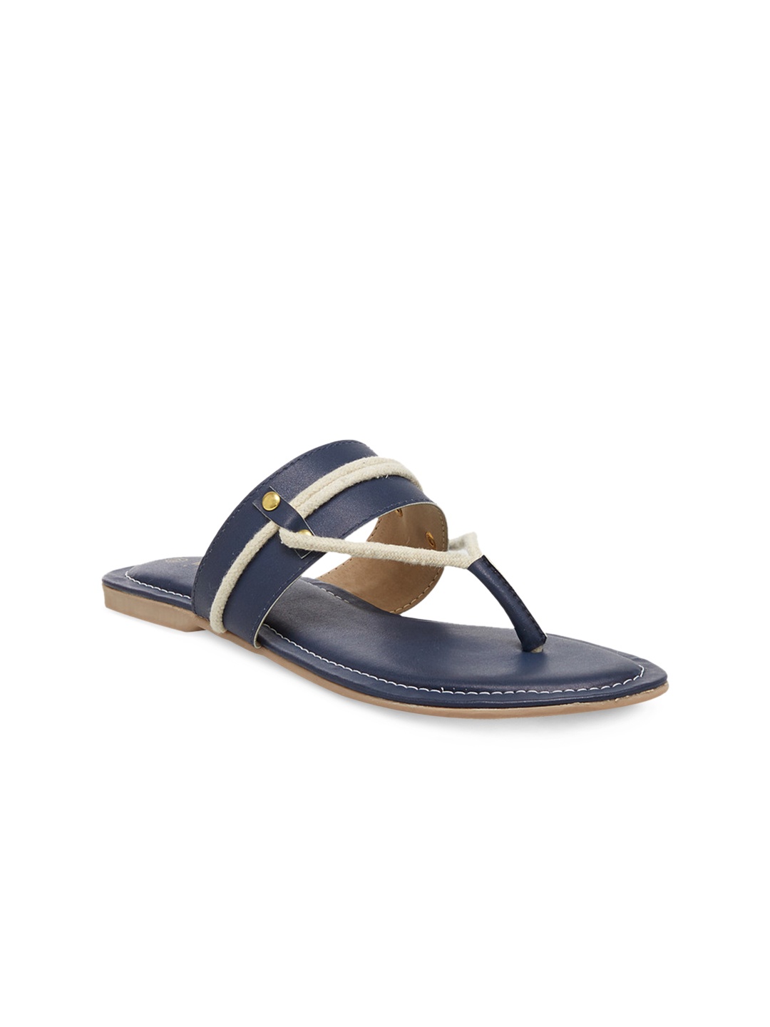 

Wet Blue Women Navy Blue & Beige Colourblocked Flats