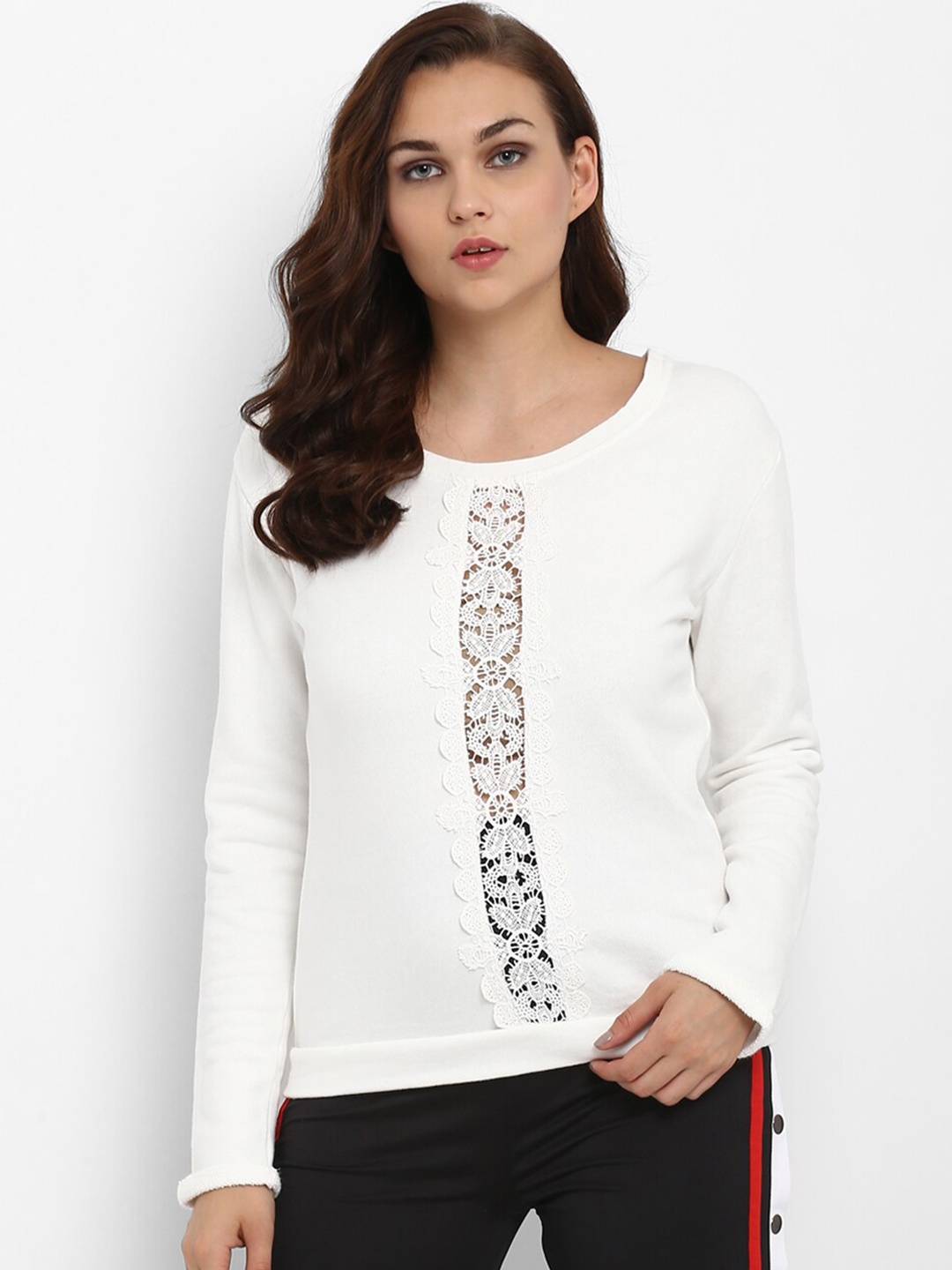 

Athah Lace Details Cotton Top, White
