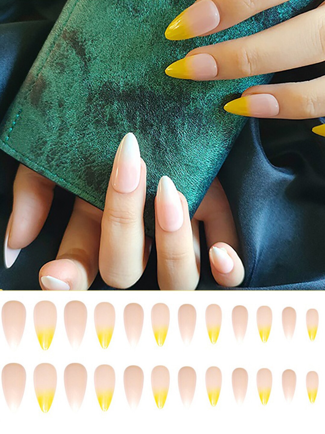 

Secret Lives 24 Pieces Glossy Fake Nails - Yellow