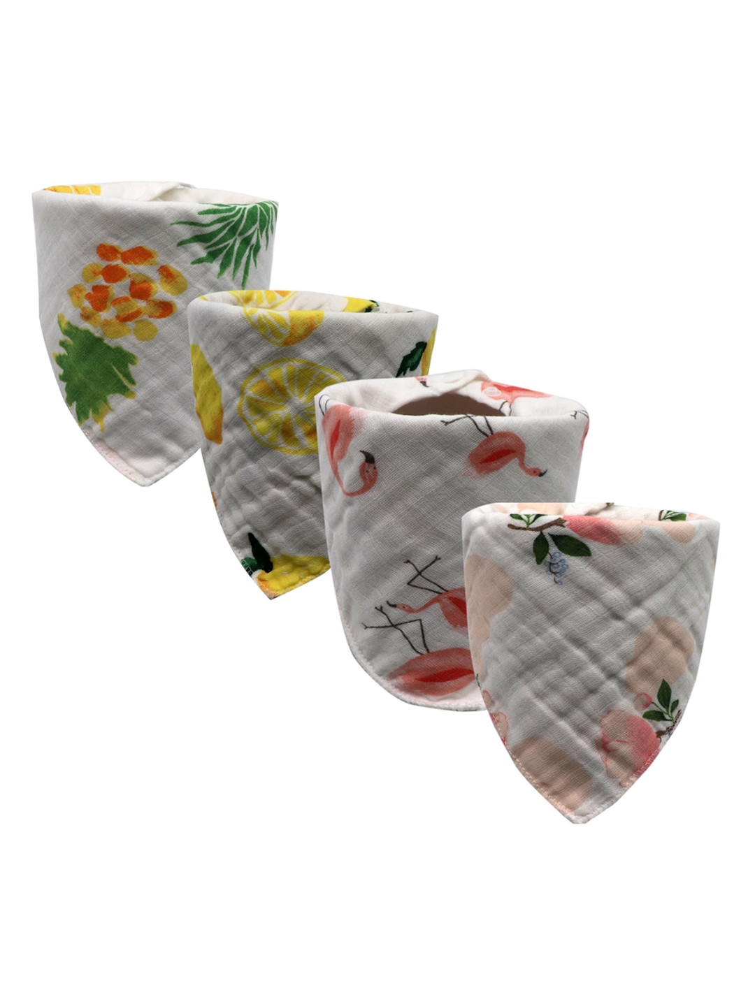 

YOUSTYLO Infant Kids Pack Of 4 Printed Bibs, White