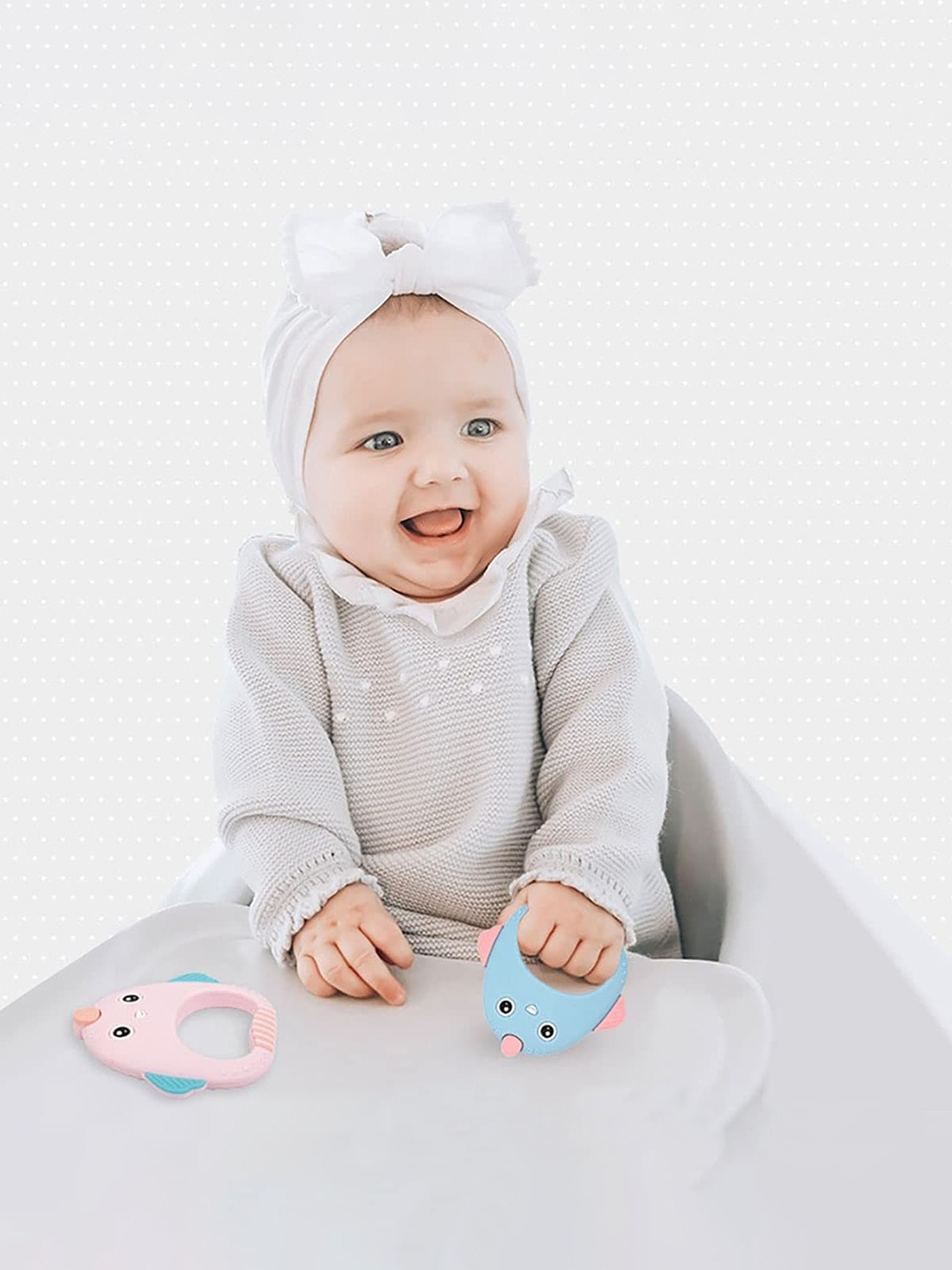 

YOUSTYLO Infant Kids Chicken Shape Silicone Chew Teether, Pink