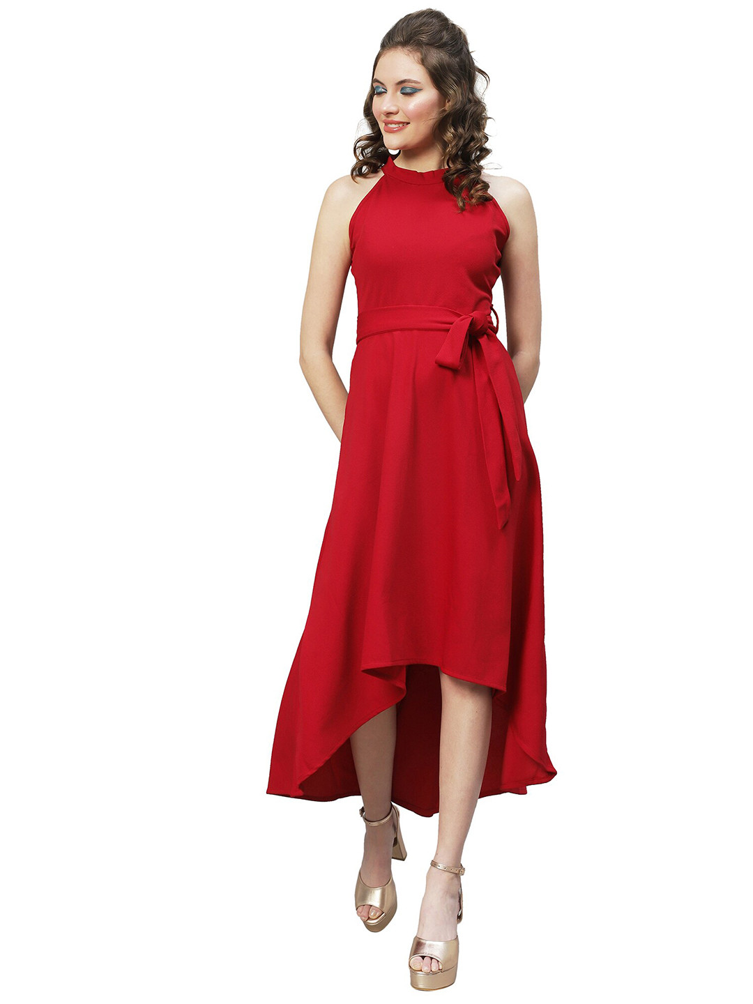 

eshami High Low Midi Dress, Red