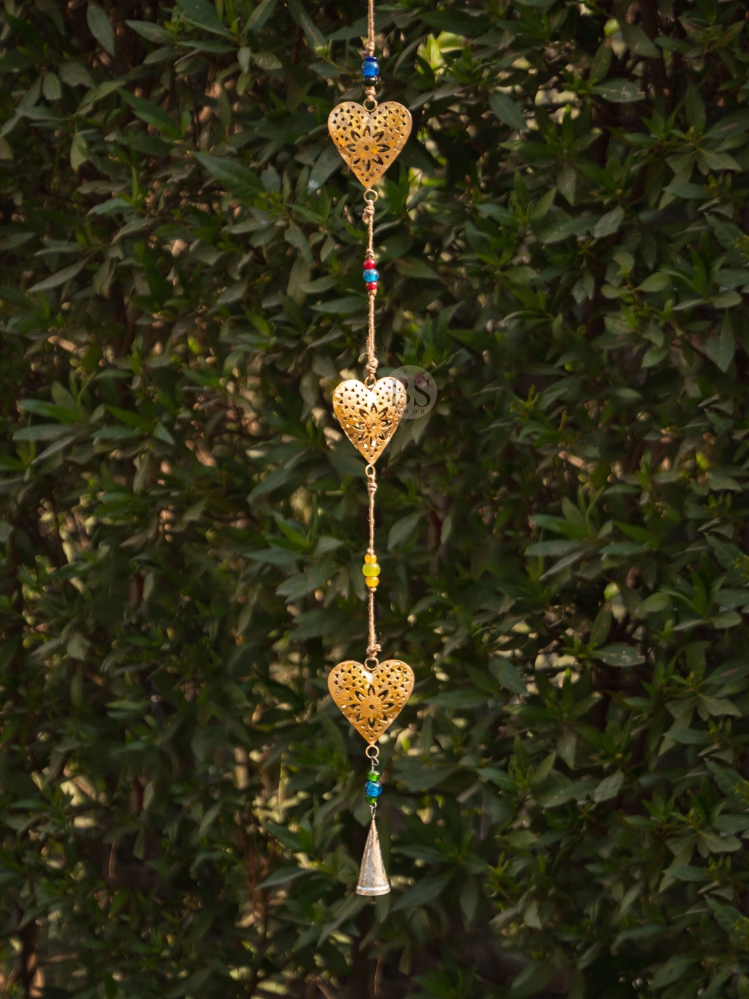 

BS AMOR Gold-Toned Antique Wall Hanging Windchimes