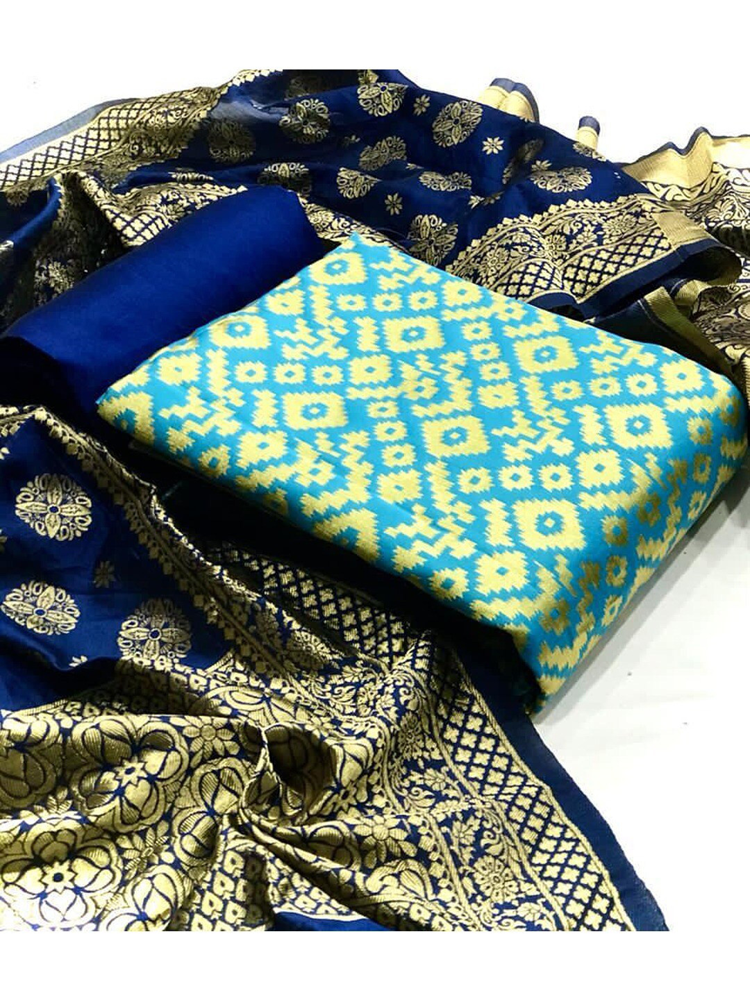 

Angroop Unstitched Dress Material, Blue