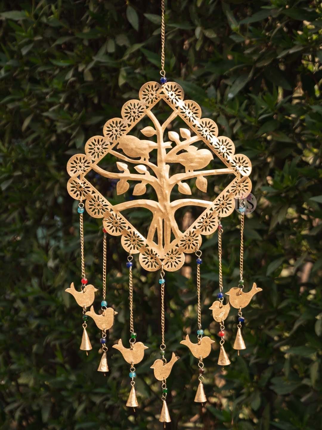 

BS AMOR Gold-Toned Antique Wall Hanging Windchimes