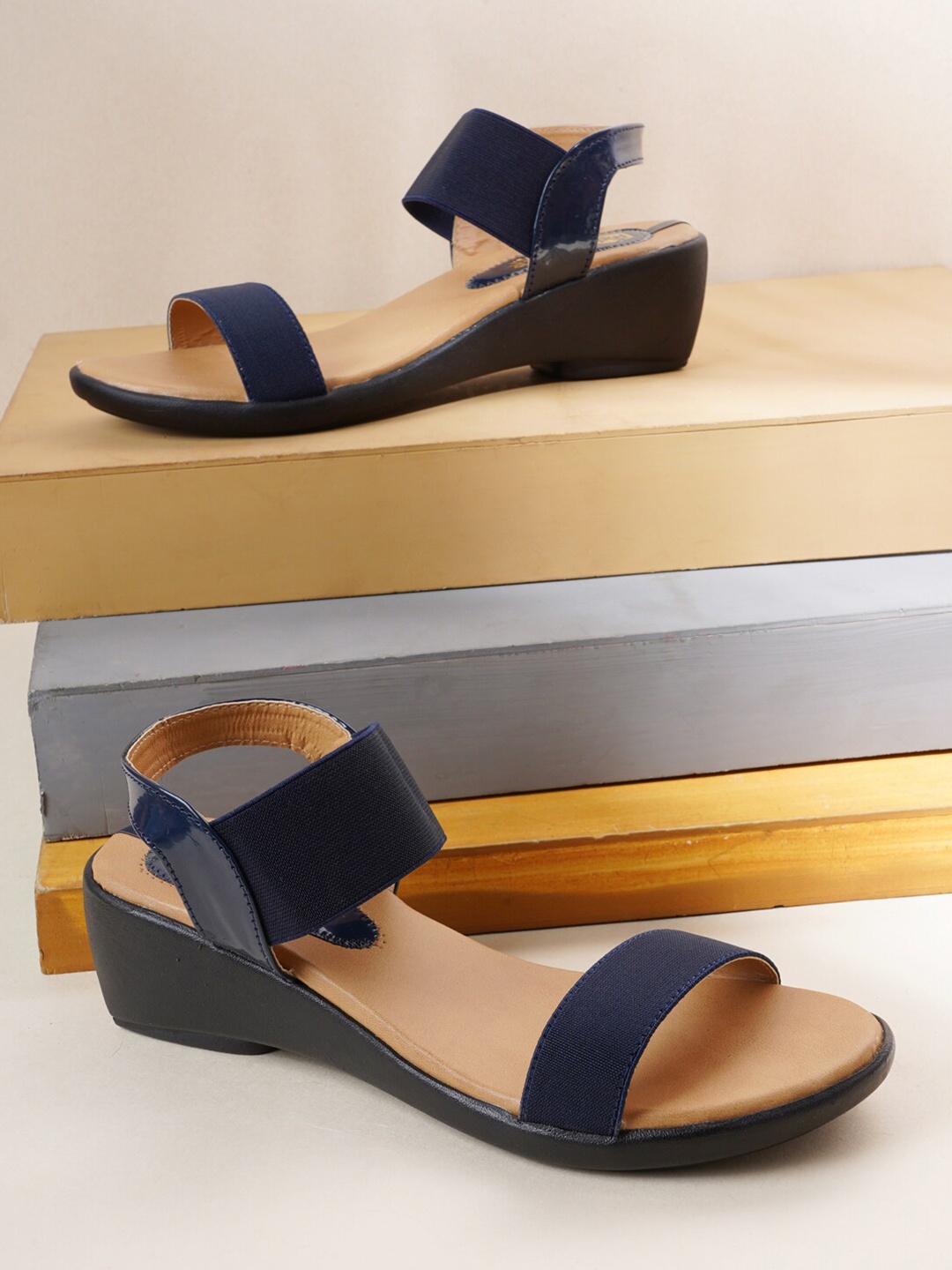 

Style Shoes Open Toe Wedge Heels, Blue