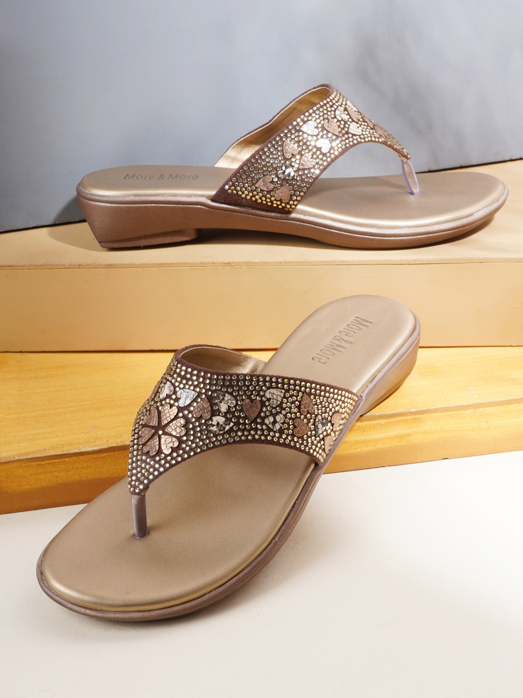 

Style Shoes Women Colourblocked Open Toe Flats, Copper