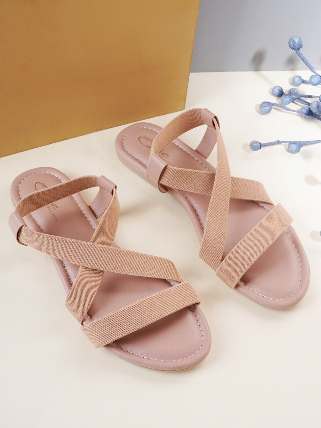 

Style Shoes Women Open Toe Flats, Beige