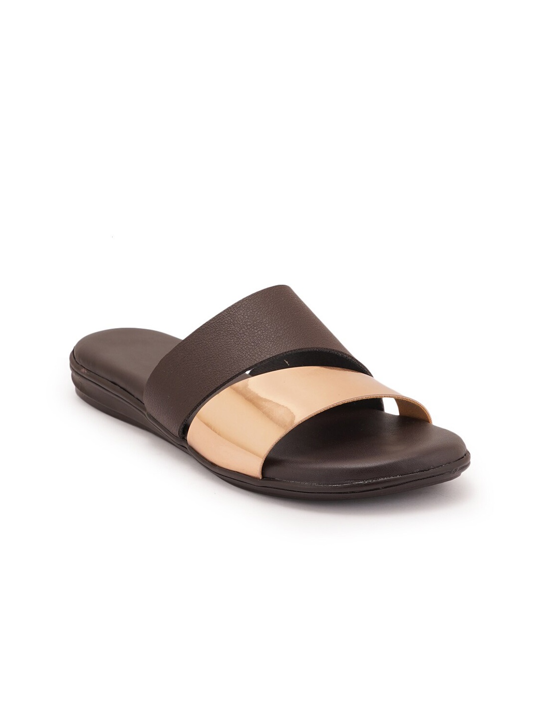 

Style Shoes Women Brown Colourblocked Open Toe Flats