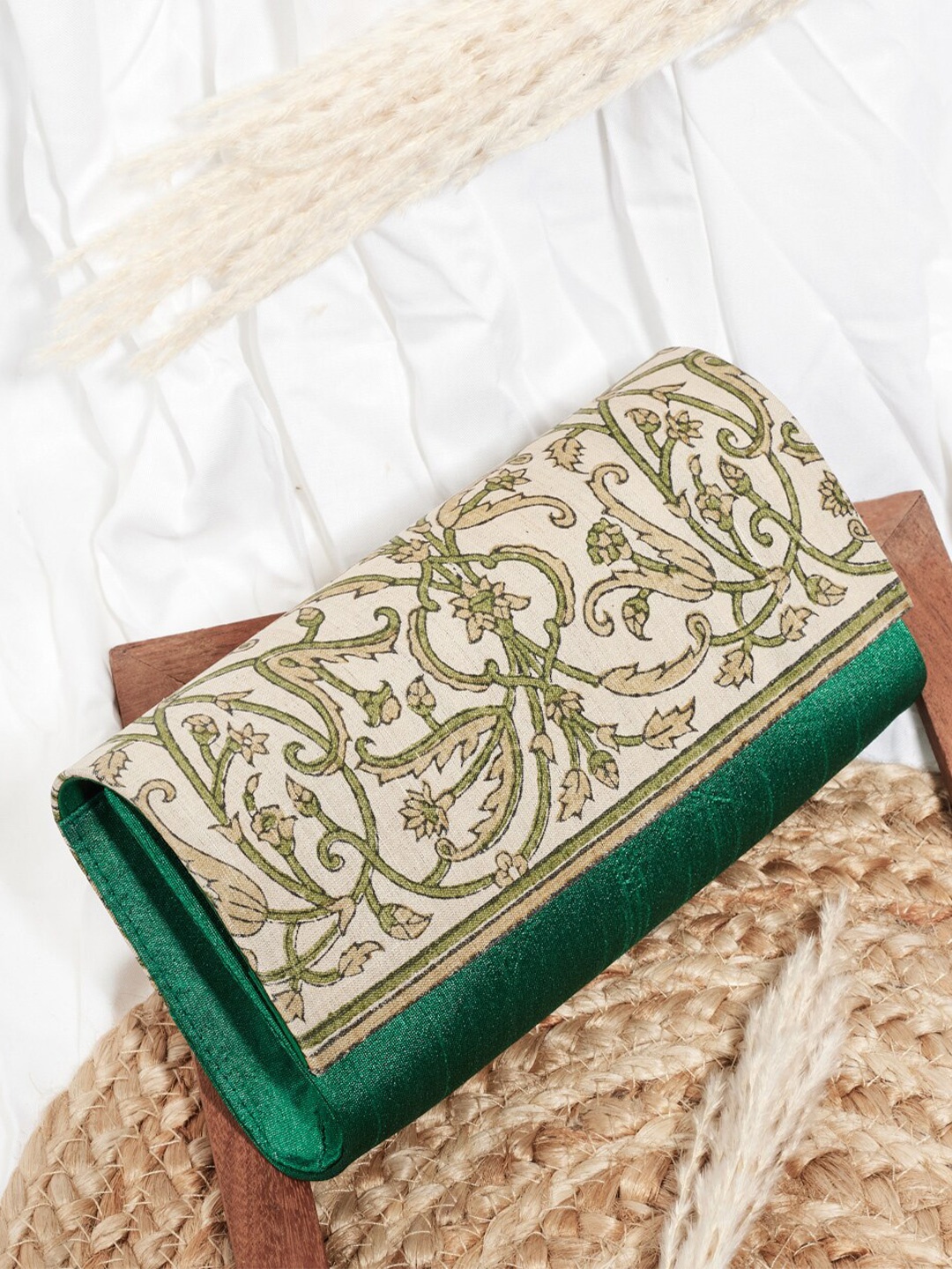 

Fabindia Printed Envelope Clutch, Beige