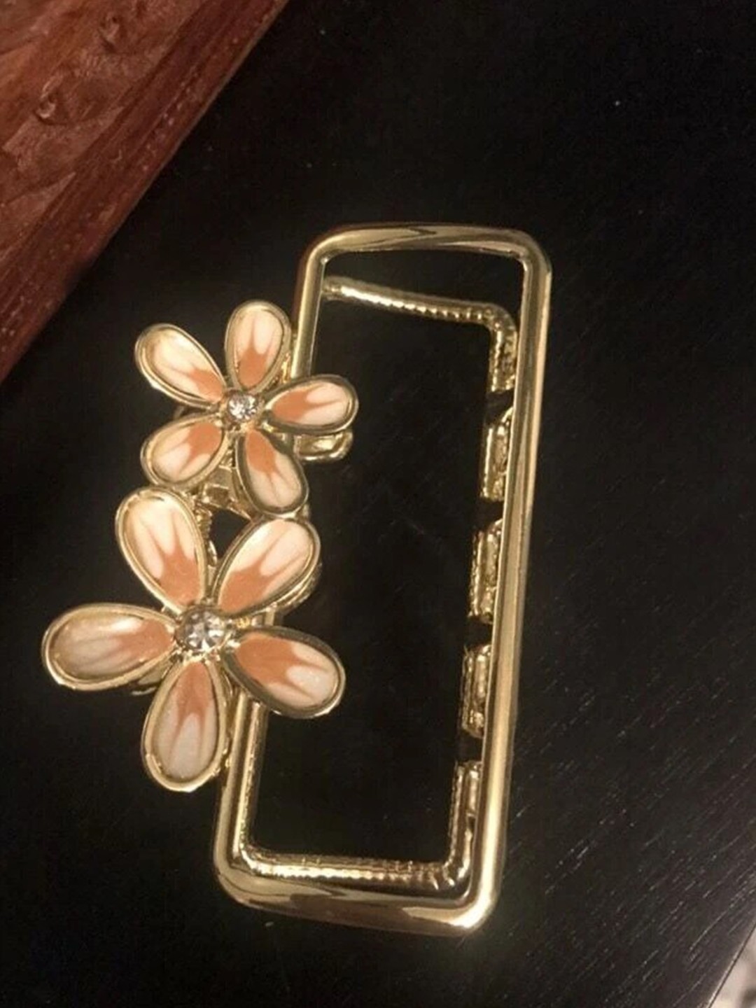 

LYF5STAR Women Floral Metal Claw Clip, Peach