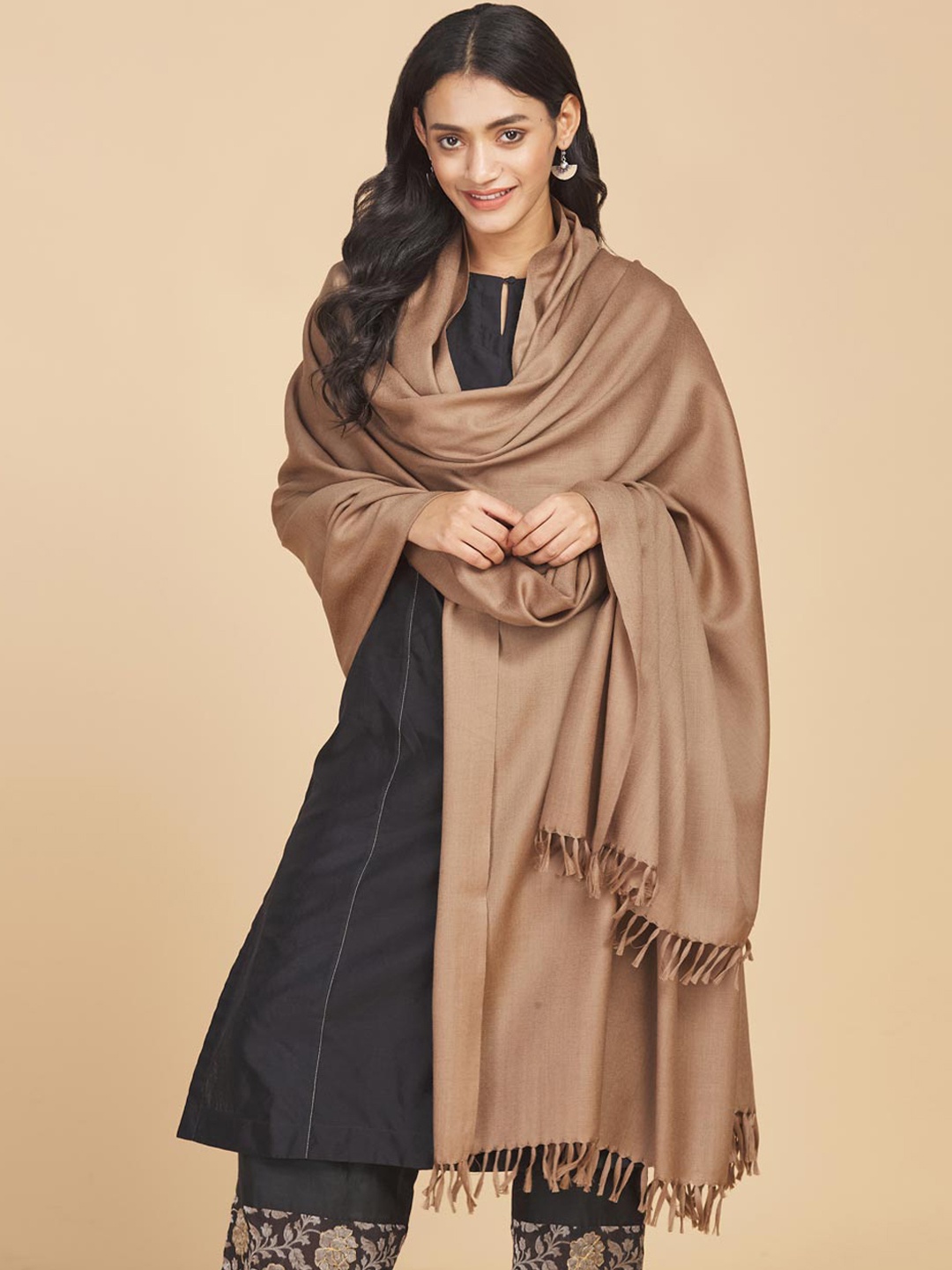 

Fabindia Women Woolen Shawl, Brown