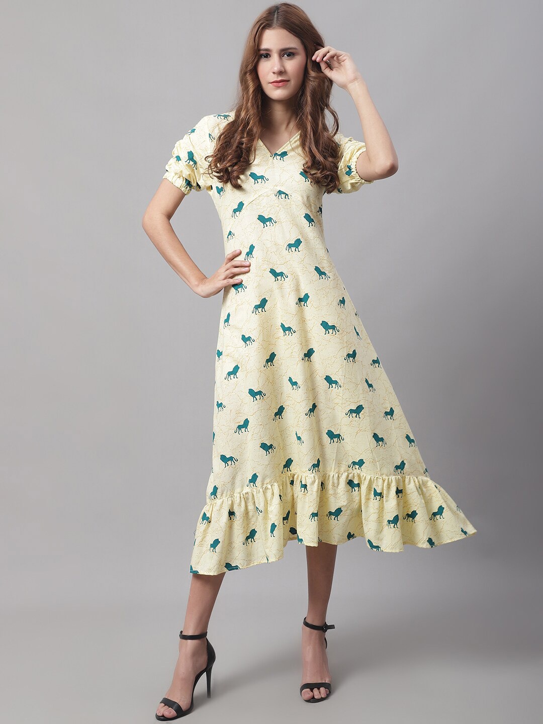 

Enchanted Drapes Cotton Midi Dress, Yellow