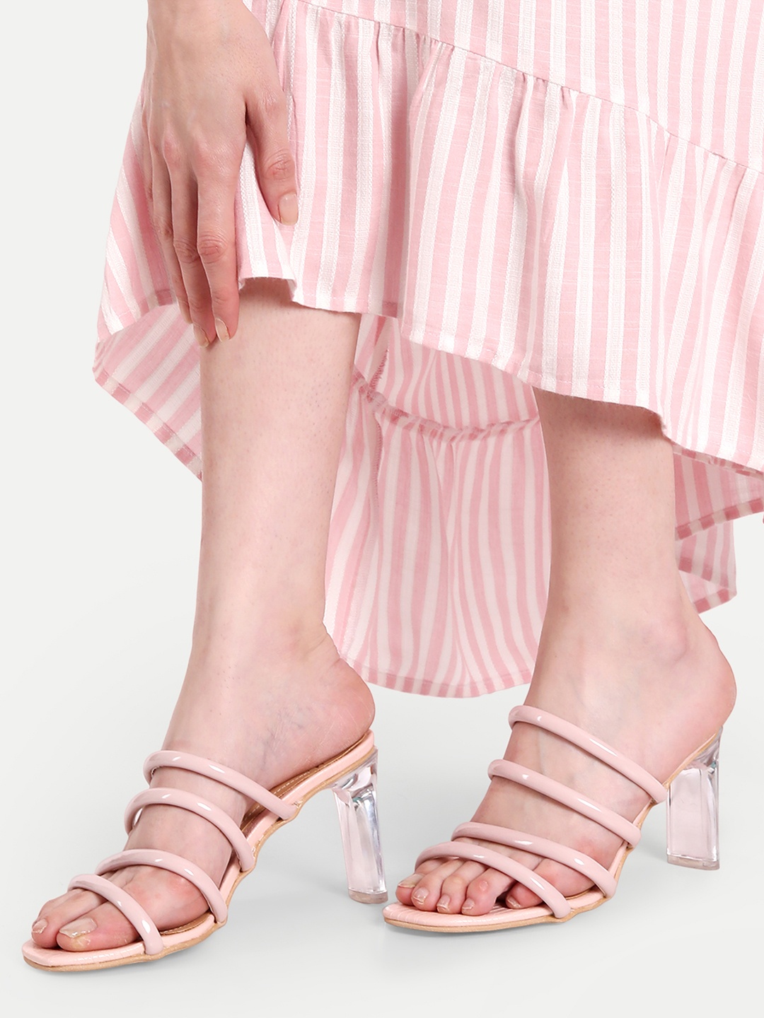 

MODA-X Open Back Slim Heels, Pink