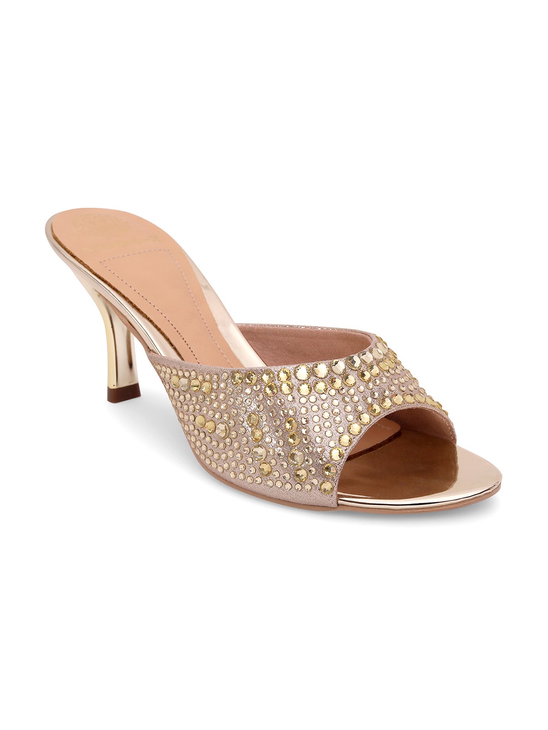 

MODA-X Embellished Open Back Stiletto Heels, Gold