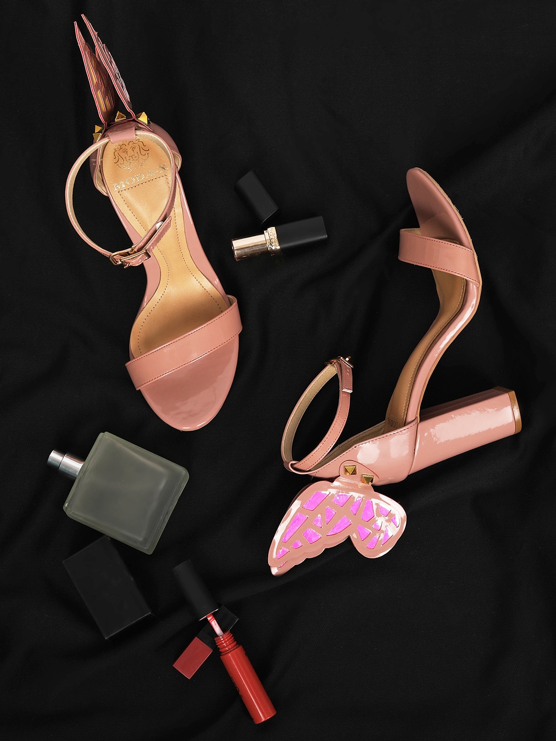 

MODA-X Ankle Loop Block Heels, Pink