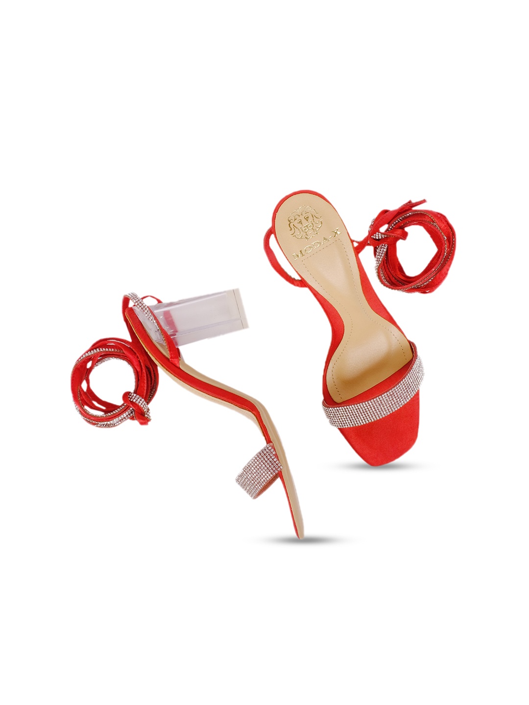 

MODA-X Block Heel Gladiators, Red