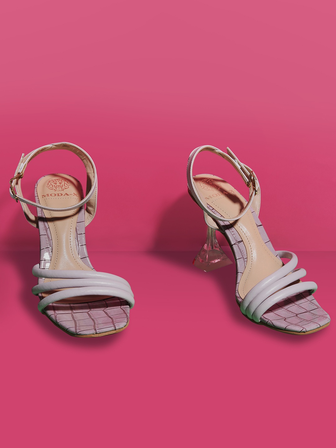 

MODA-X Striped Block Heels, Lavender