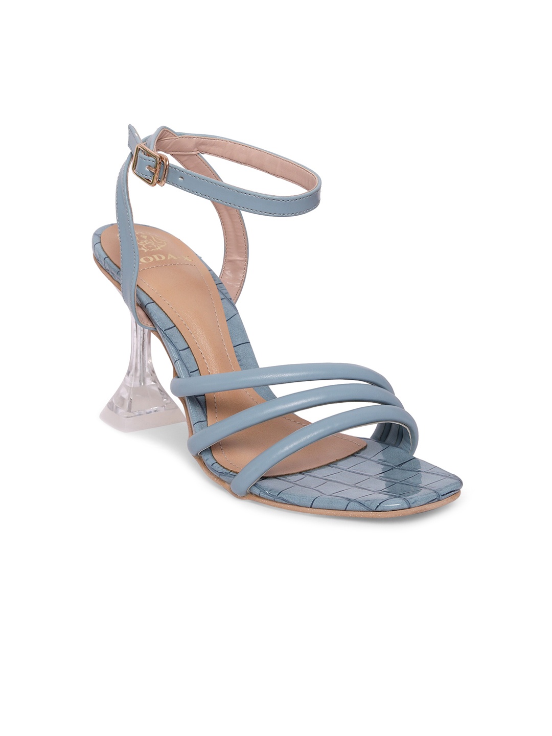 

MODA-X Printed Block Heels With Buckles, Blue