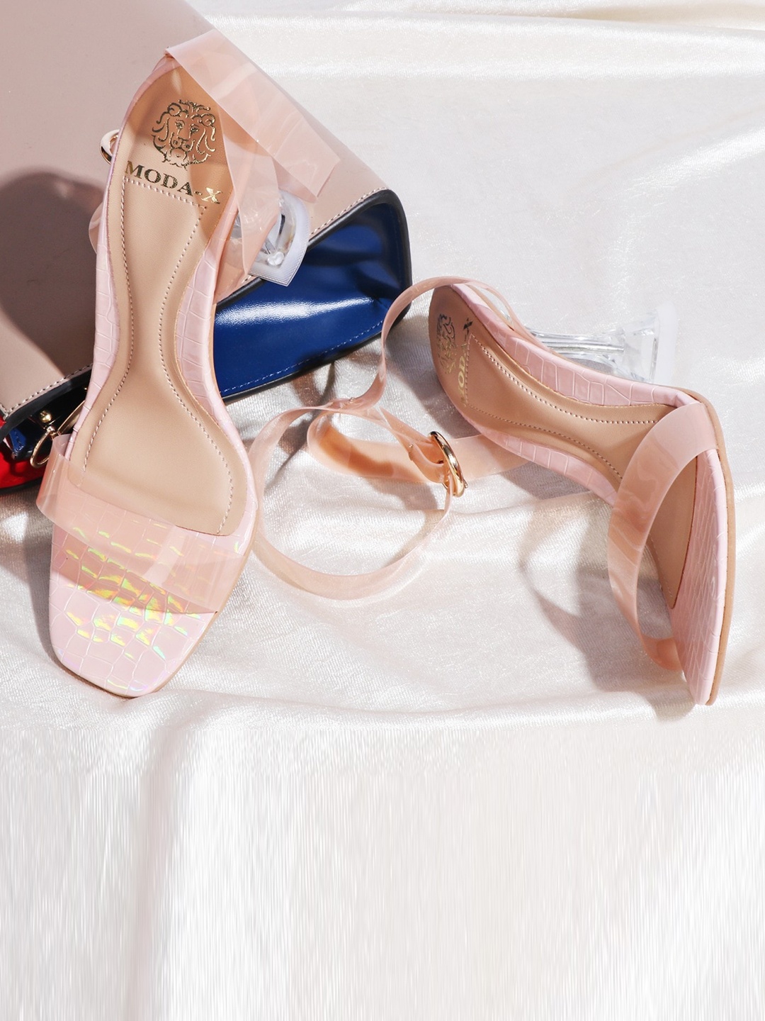 

MODA-X Open Toe Block Heels, Pink