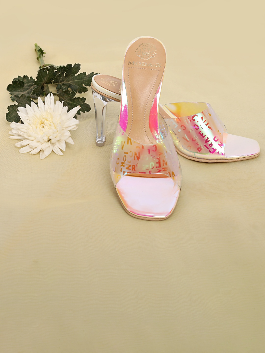 

MODA-X Open Toe Block Heels, Yellow