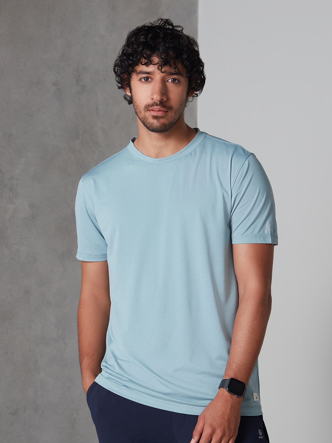 

Gloot Men Anti Odour Running T-shirt with Sun Protection, Turquoise blue