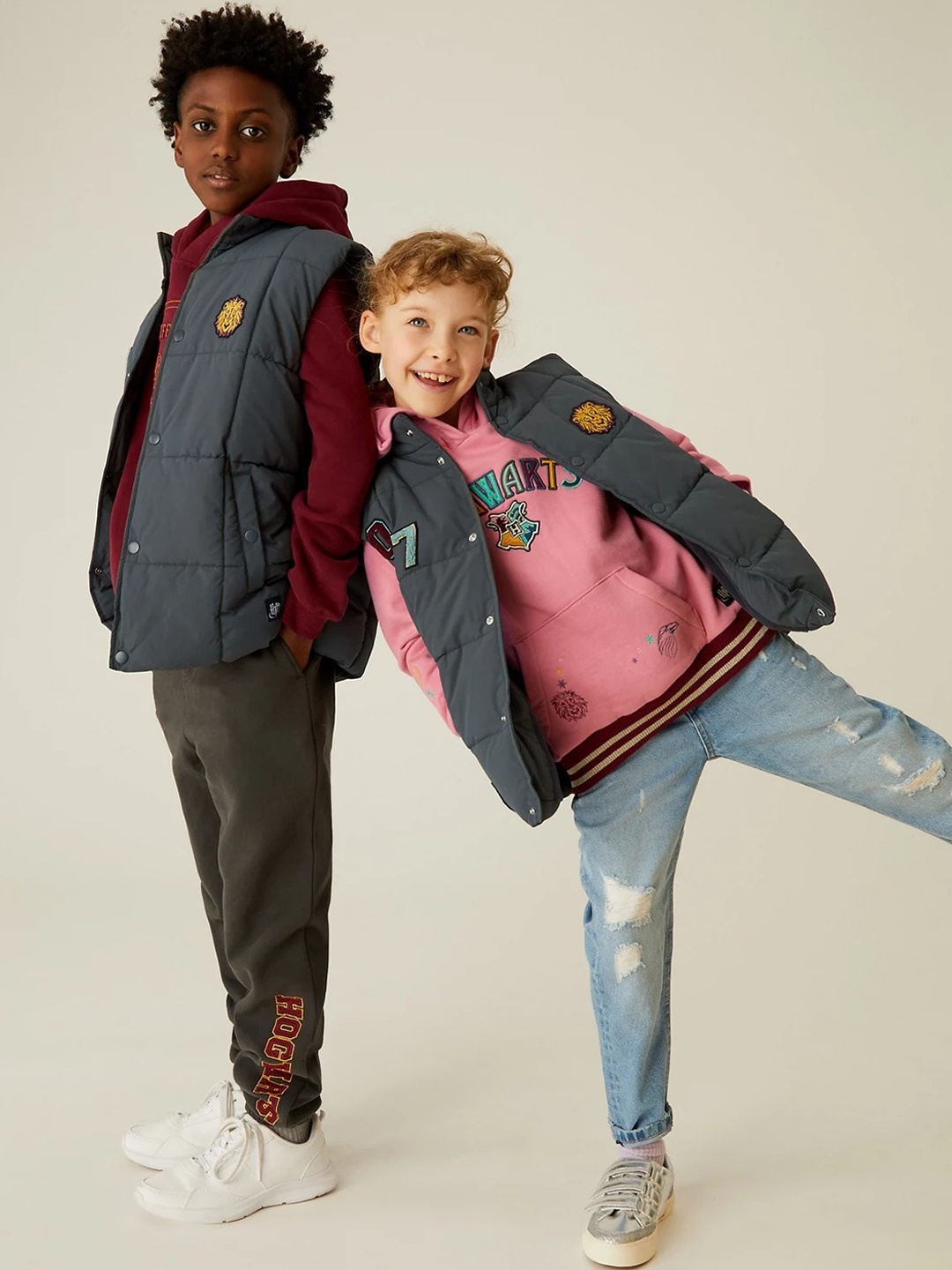 

Marks & Spencer Kids Lightweight Mock Collar Puffer Jacket, Grey
