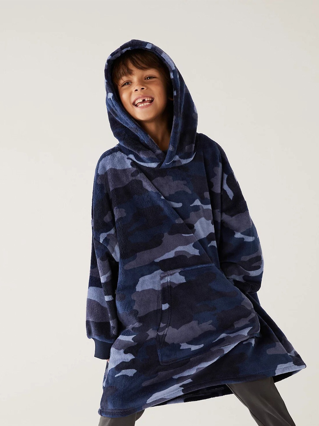 

Marks & Spencer Boys Printed Hooded Sweatshirt, Navy blue
