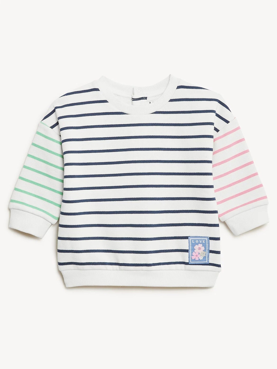 

Marks & Spencer Girls Striped Sweatshirt, White