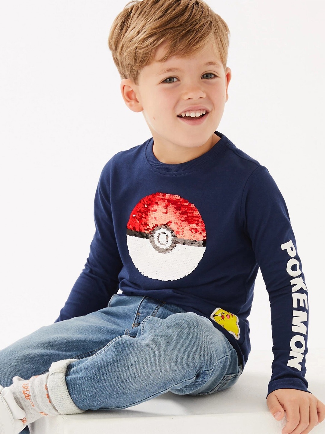 

Marks & Spencer Boys Pokemon Printed T-shirt, Navy blue