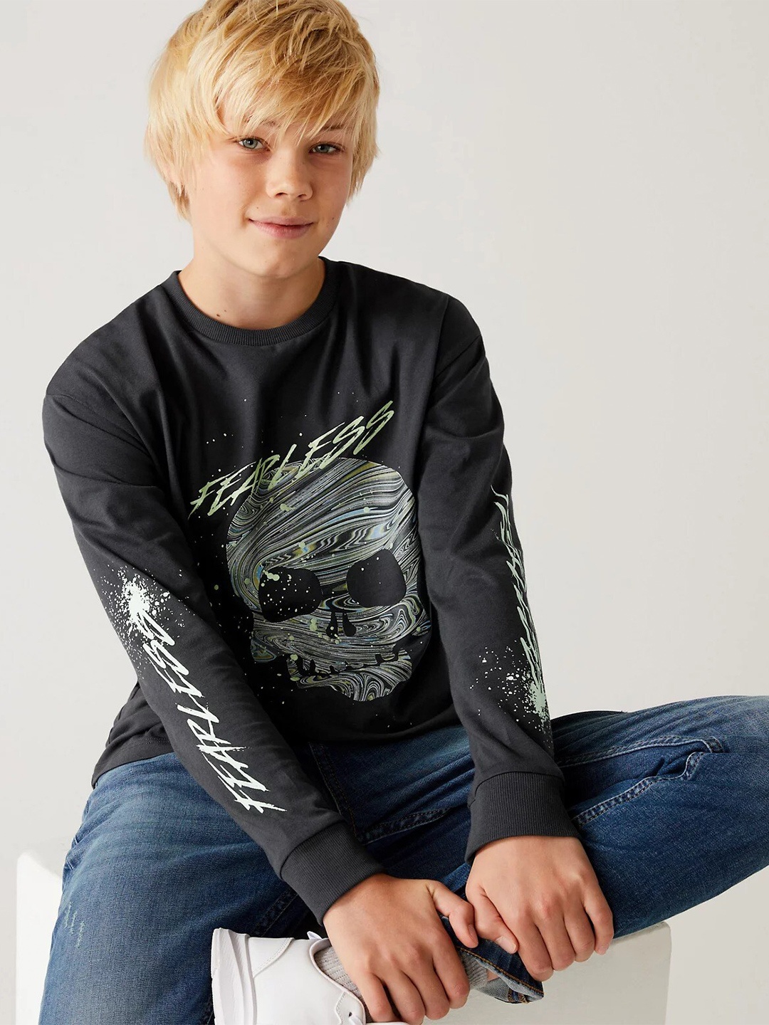 

Marks & Spencer Boys Printed T-shirt, Black