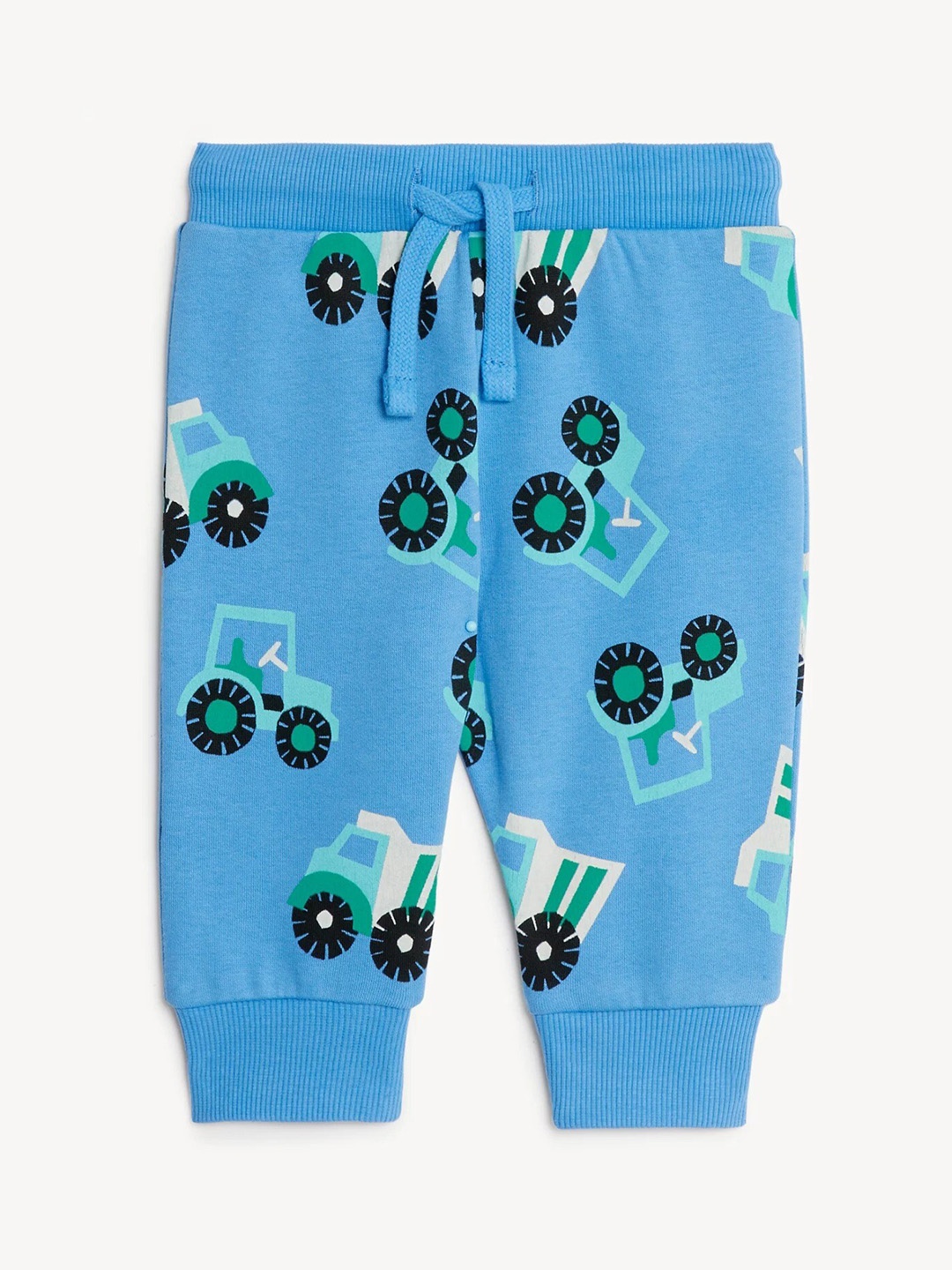 

Marks & Spencer Boys Printed High-Rise Joggers Trousers, Blue