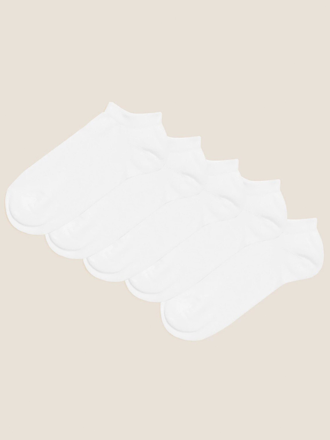 

Marks & Spencer Men Pack Of 5 Ankle Length Socks, White