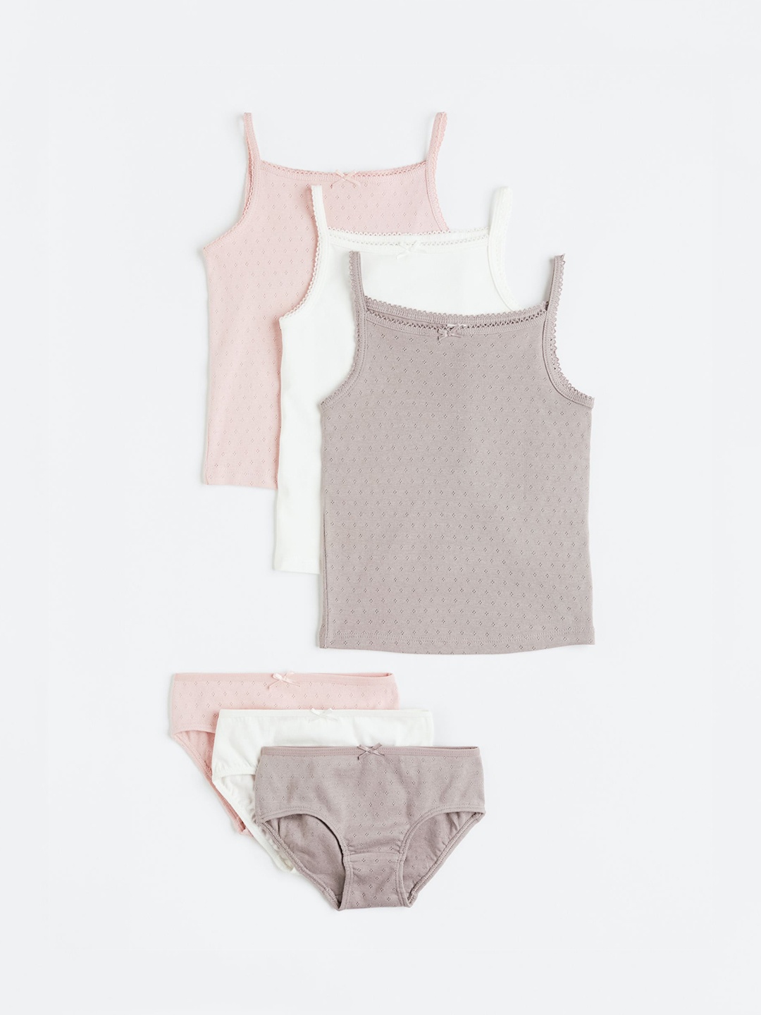 

H&M Girls 6-Piece Cotton Set, Beige