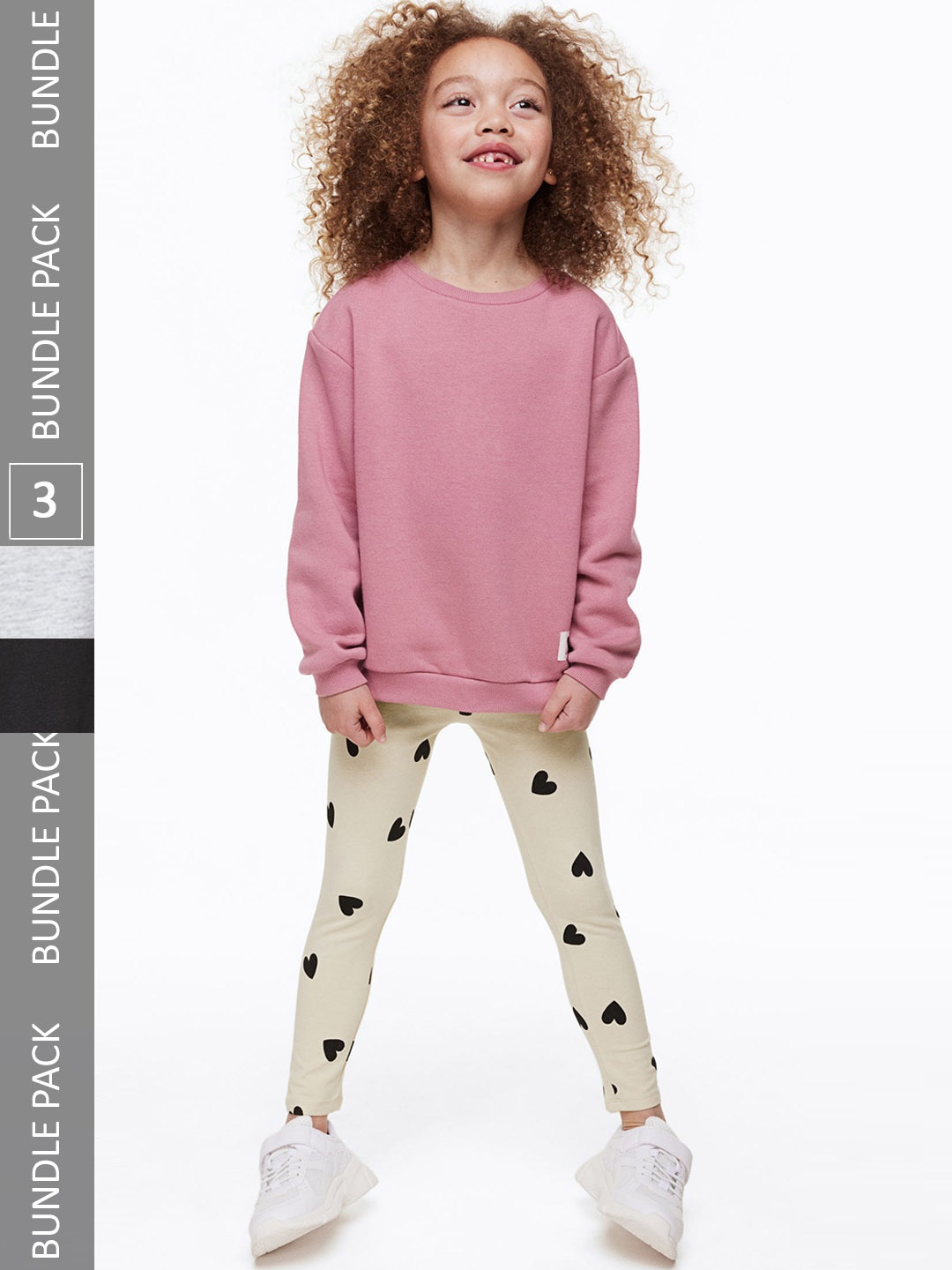 

H&M Girls 3-Pack Jersey Leggings, Beige