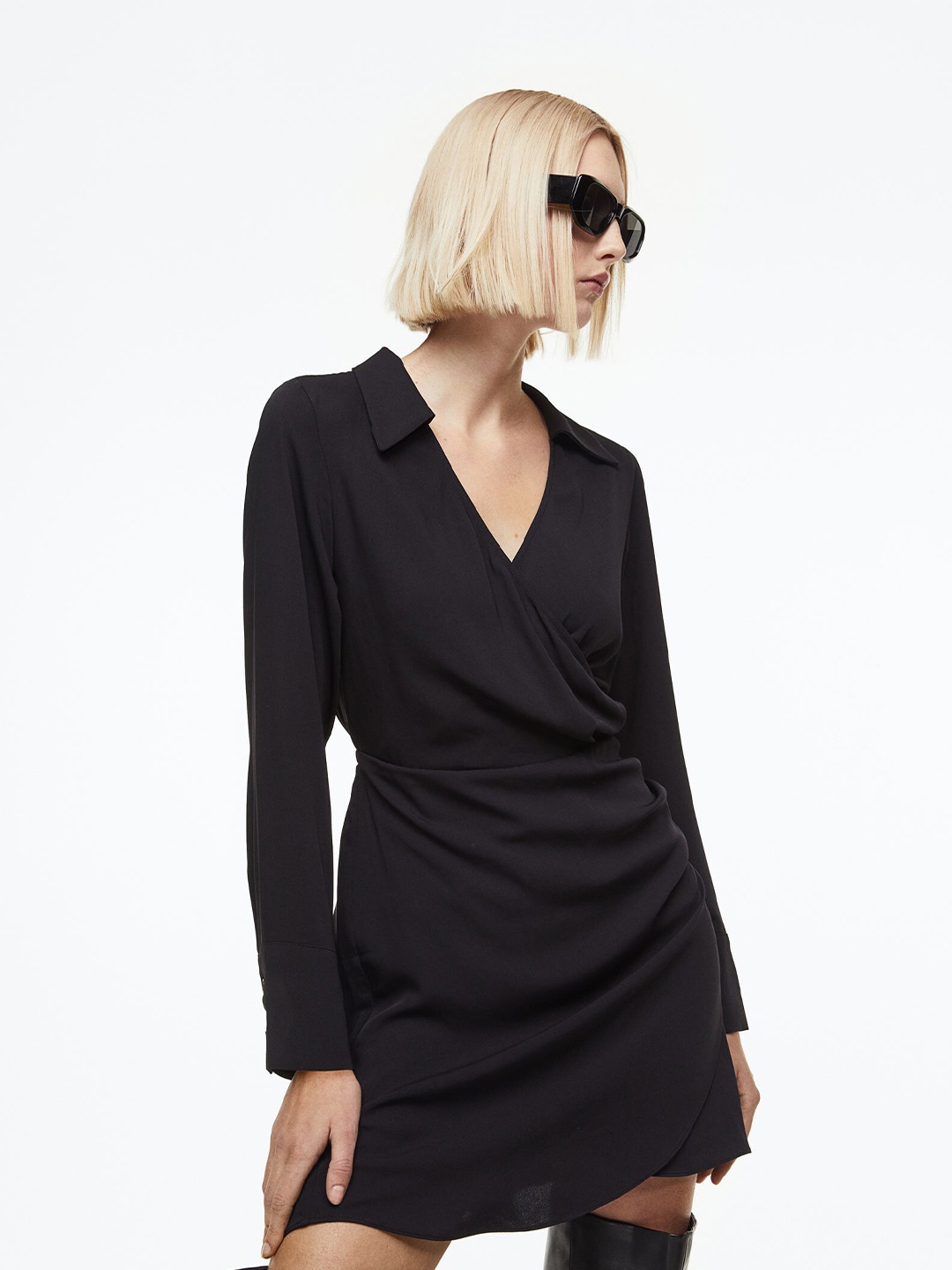 

H&M Women Wrap Dress, Black